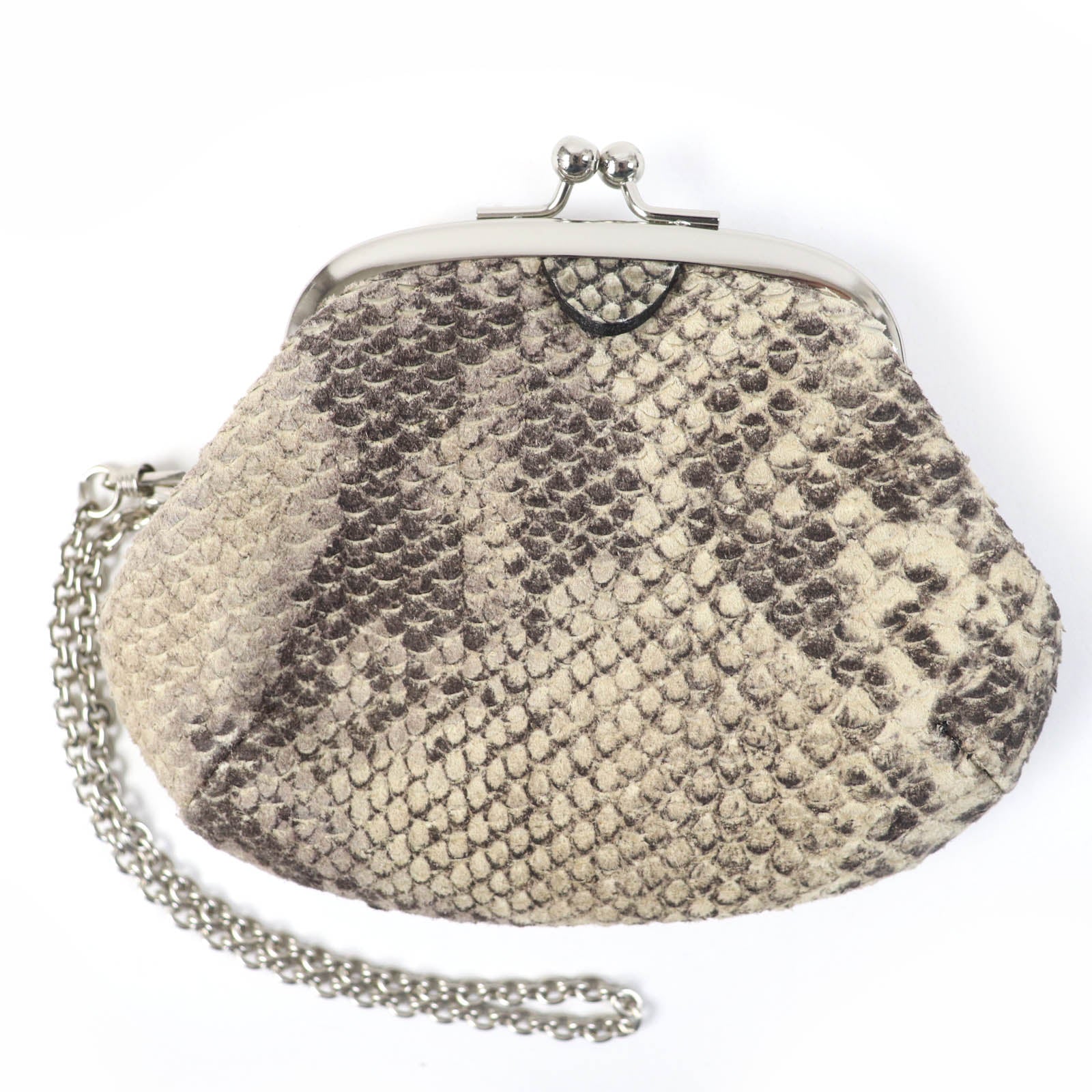 Y's Python-embossed Leather Bangle Coin Purse