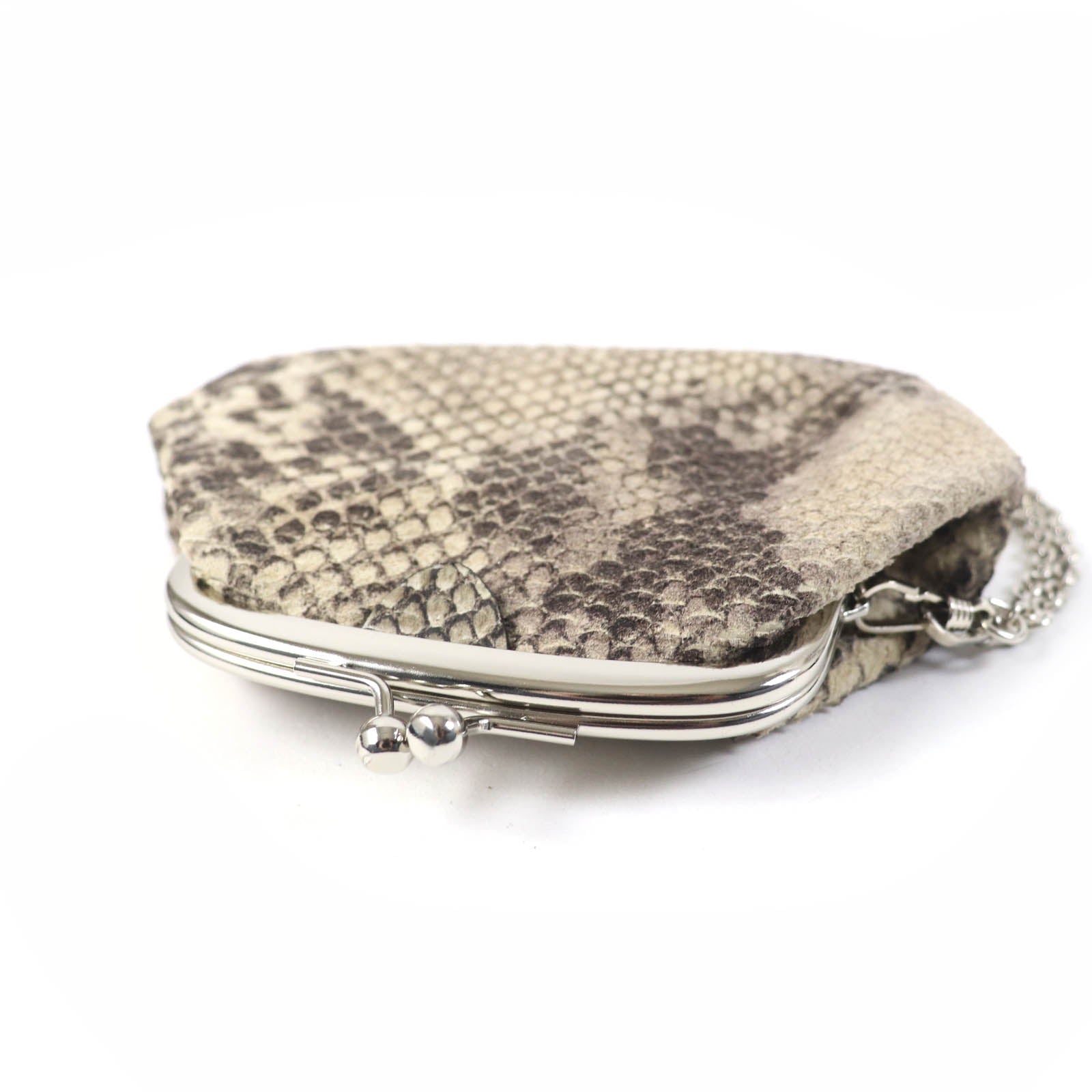 Y's Python-embossed Leather Bangle Coin Purse