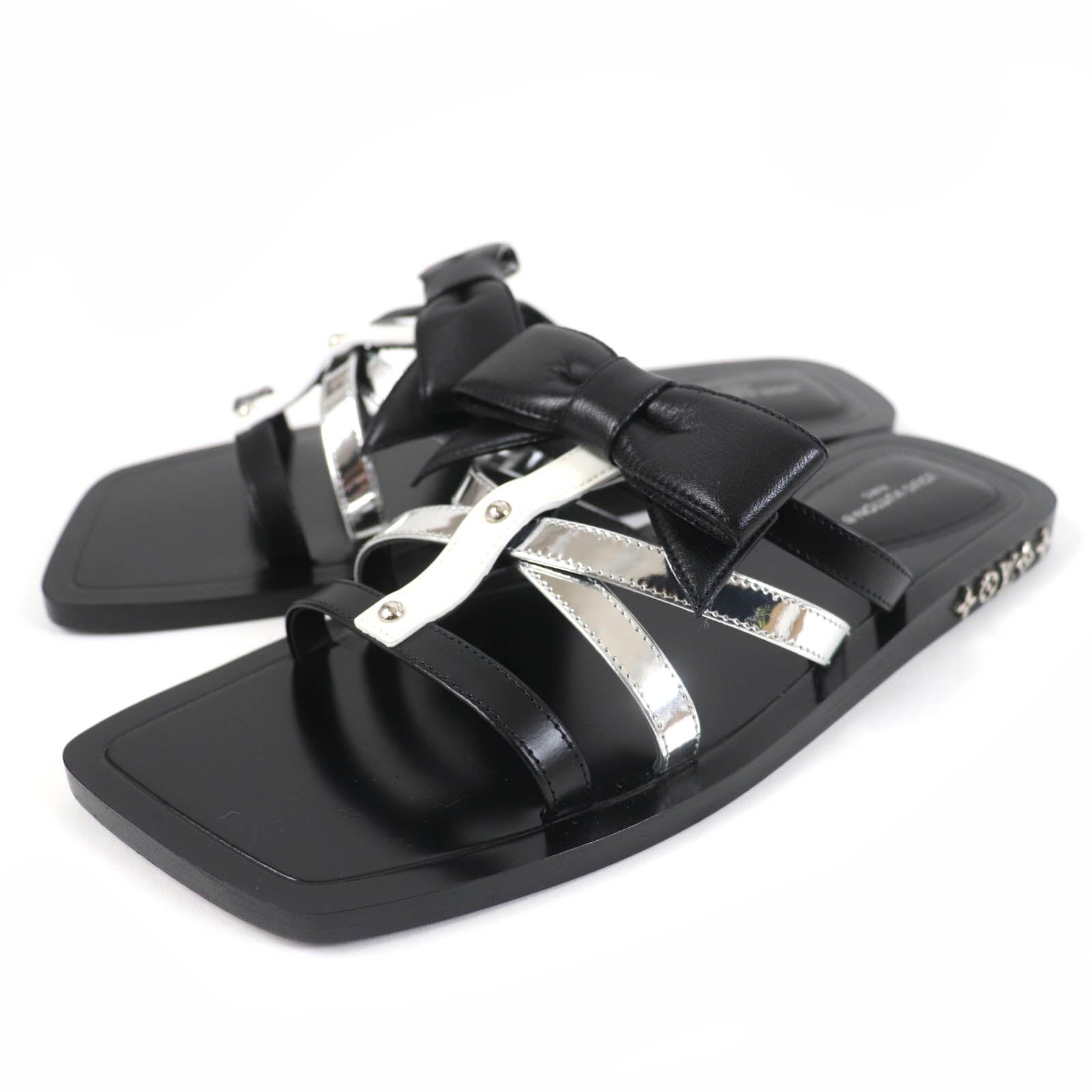 Louis Vuitton Peplum Line Leather Sandals Black