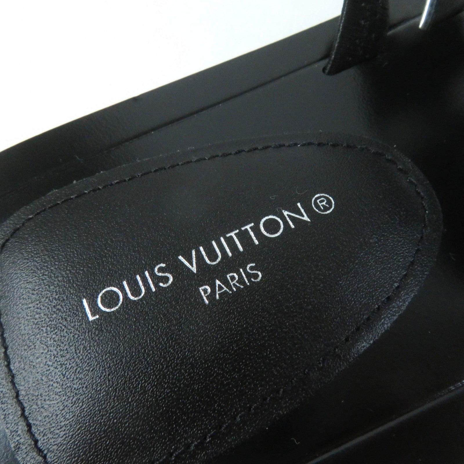 Louis Vuitton Peplum Line Leather Sandals Black