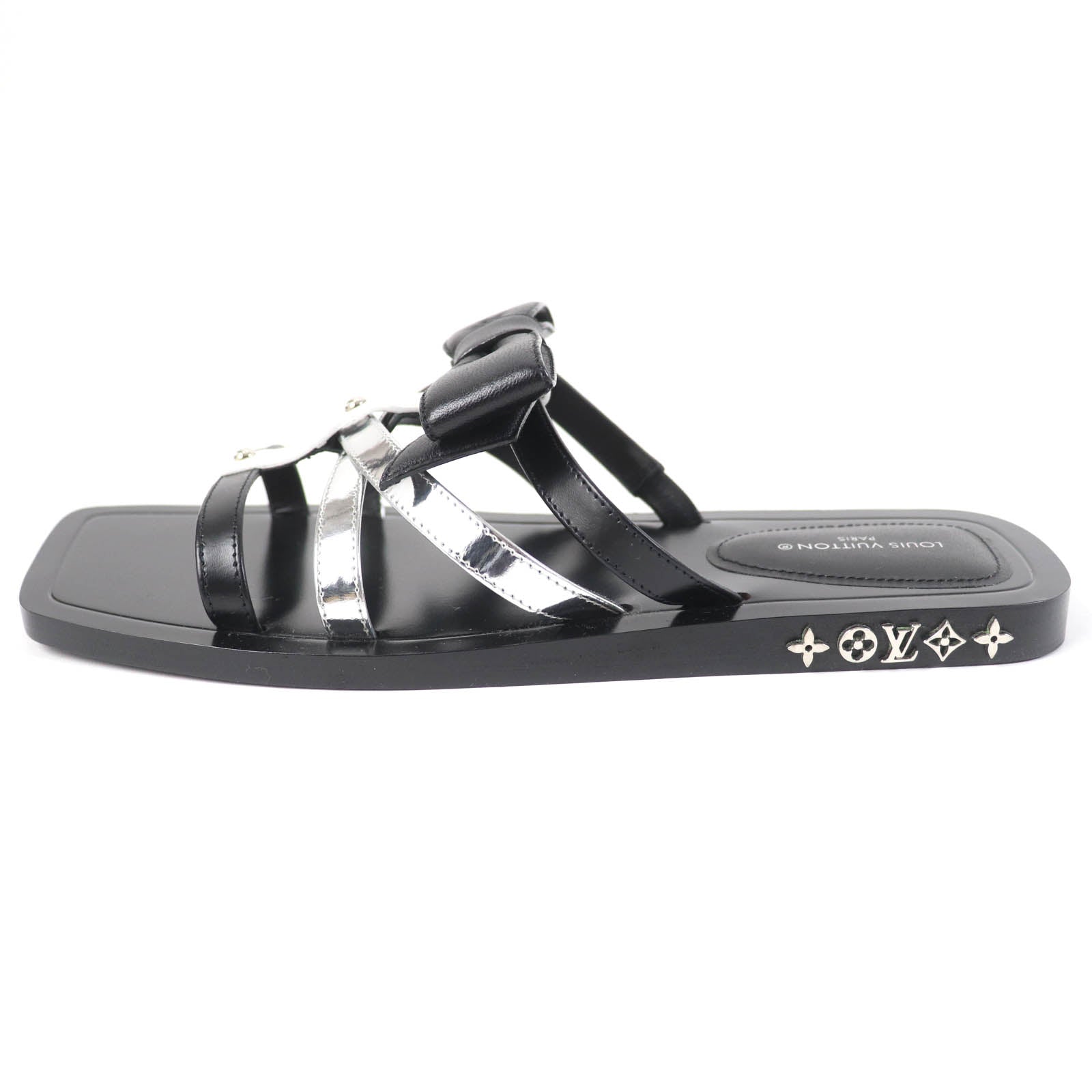 Louis Vuitton Peplum Line Leather Sandals Black