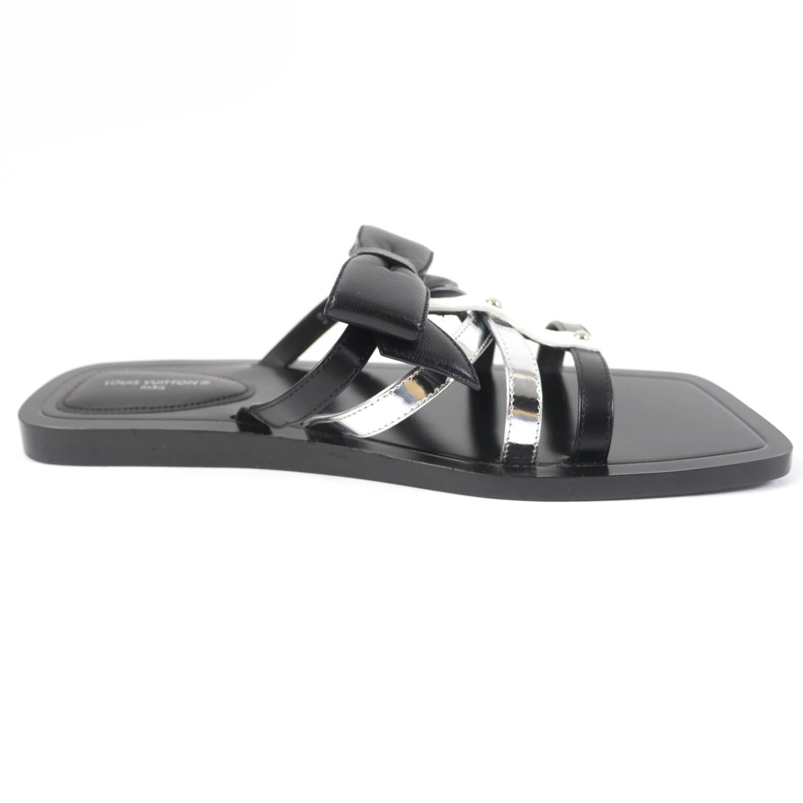 Louis Vuitton Peplum Line Leather Sandals Black