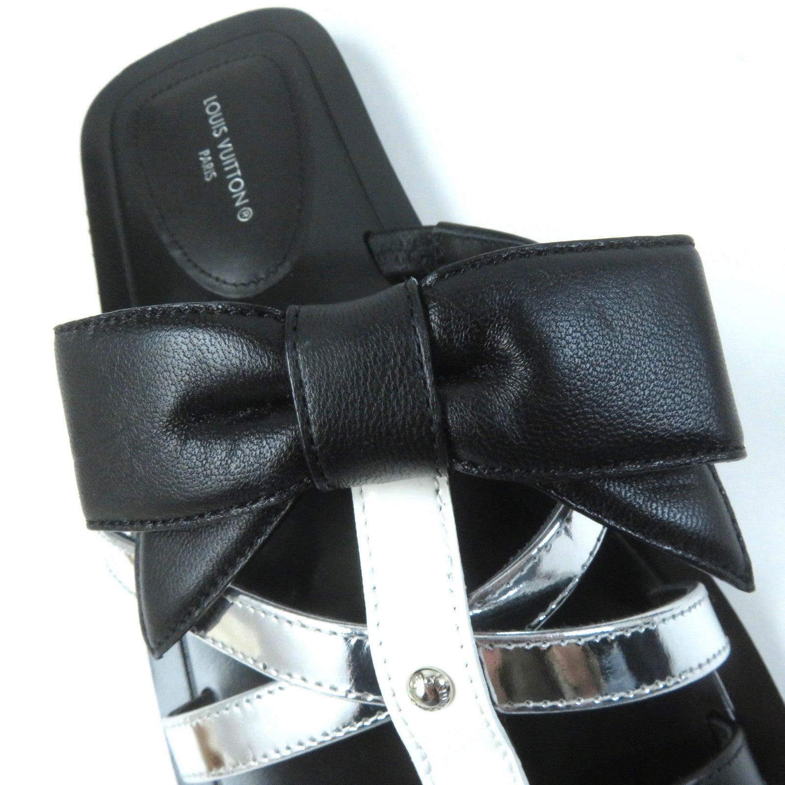 Louis Vuitton Peplum Line Leather Sandals Black