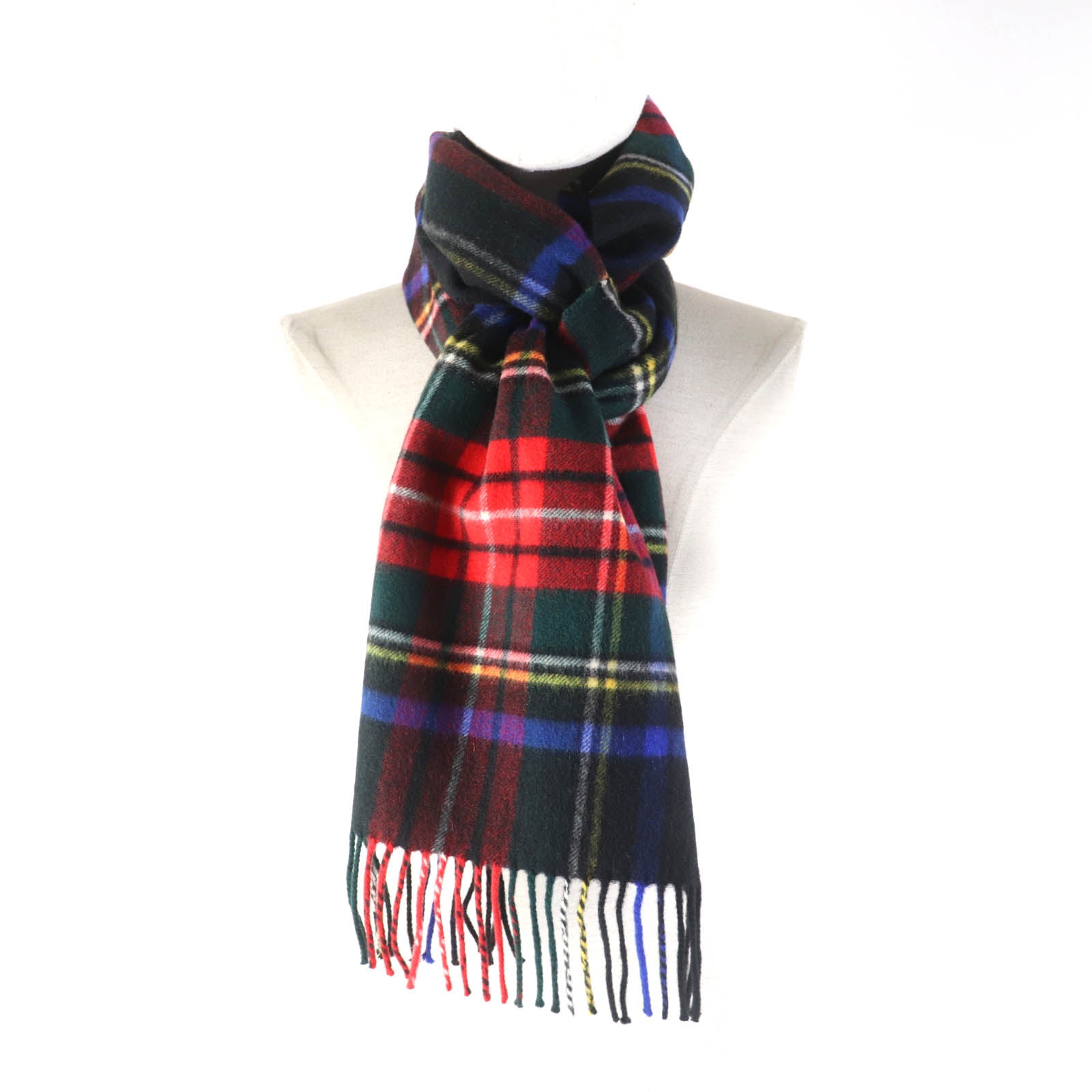 Johnstons Cashmere Check Fringe Scarf