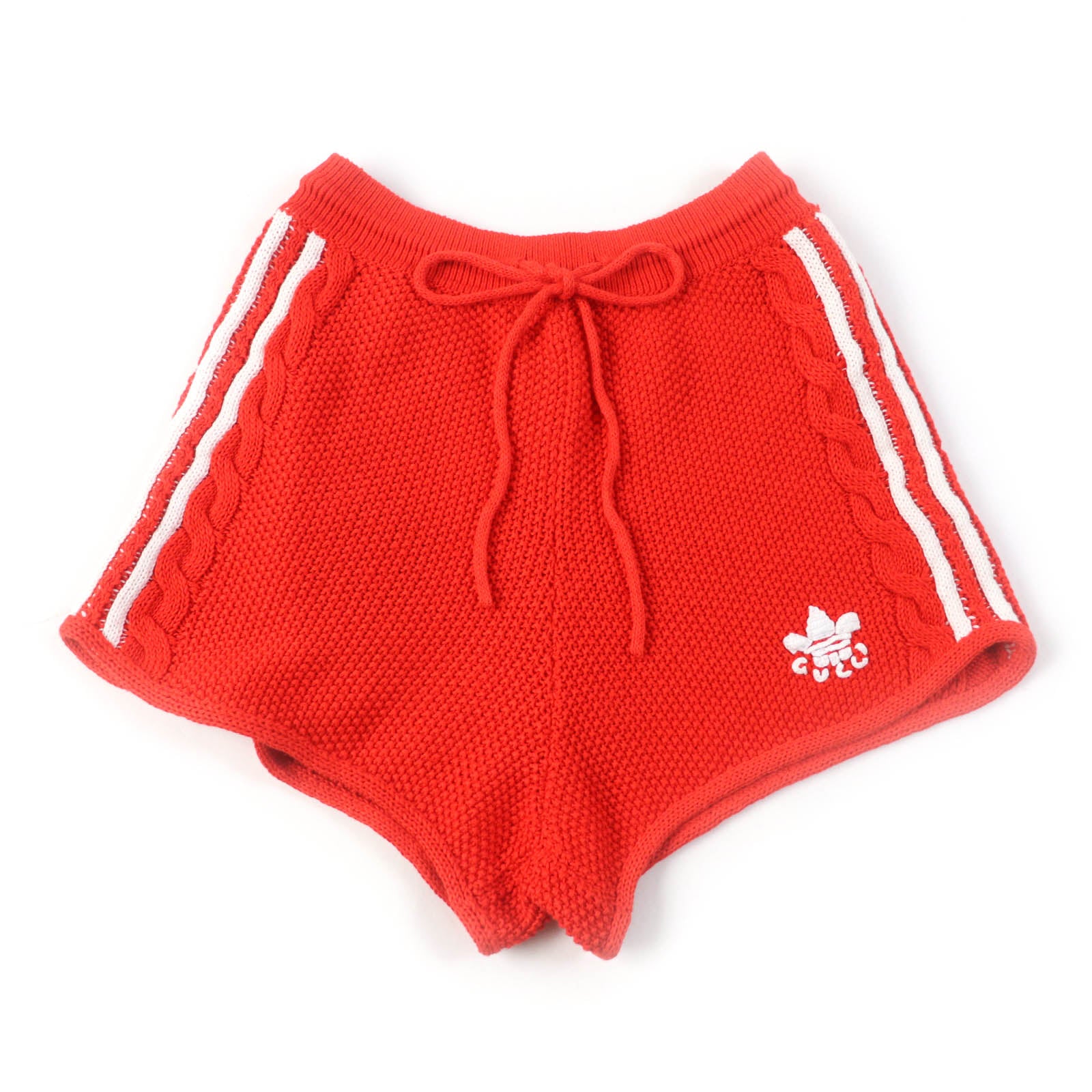 GUCCI adidas Trefoil Knit Shorts Orange M