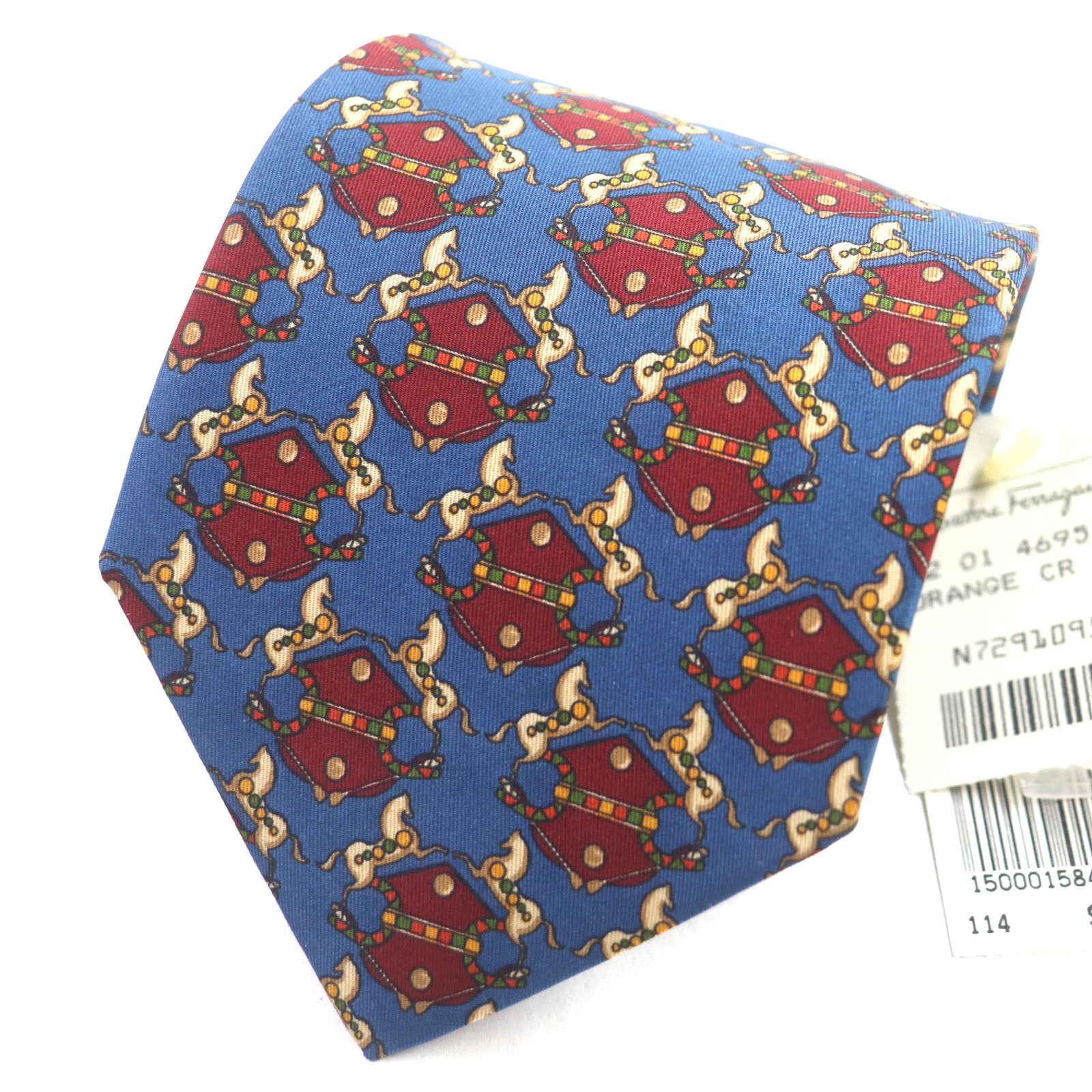 Salvatore Ferragamo Silk Tie Blue Red