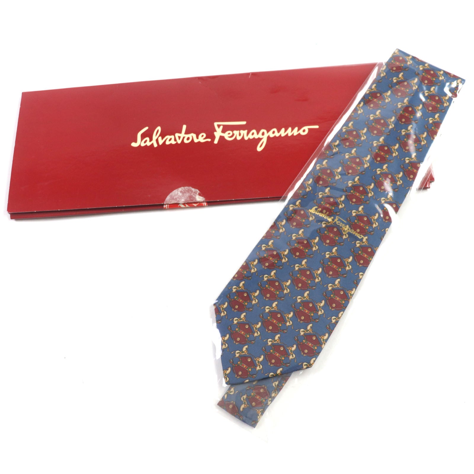 Salvatore Ferragamo Silk Tie Blue Red