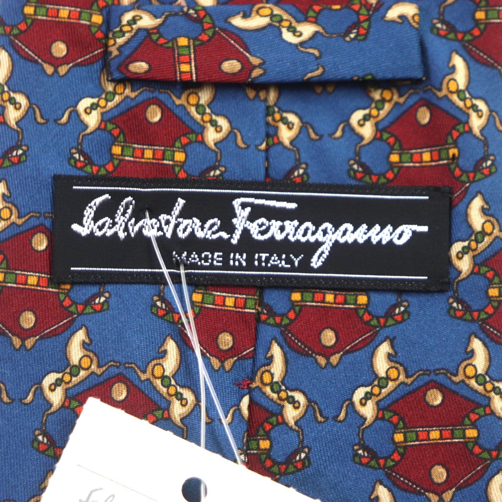 Salvatore Ferragamo Silk Tie Blue Red