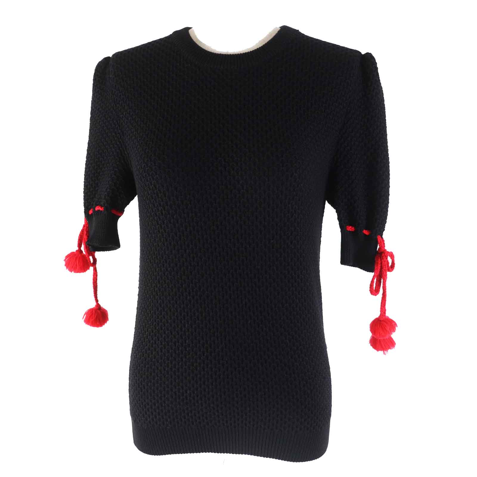 MIUMIU Virgin Wool Brahma Ribbon Knit Top