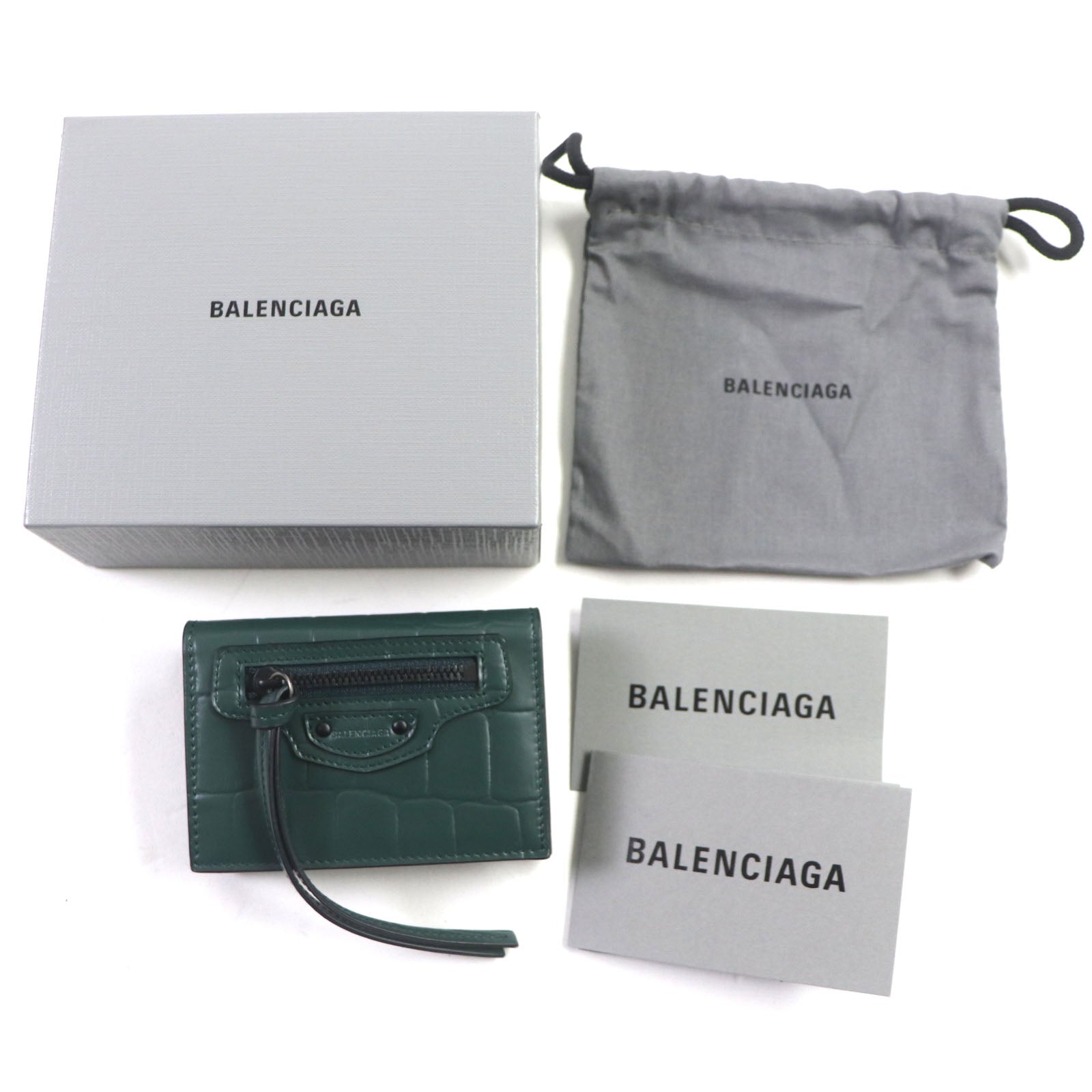 Balenciaga Crocodile Embossed Leather Wallet