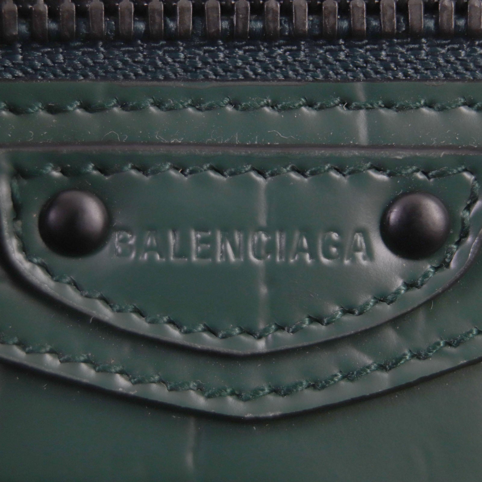 Balenciaga Crocodile Embossed Leather Wallet