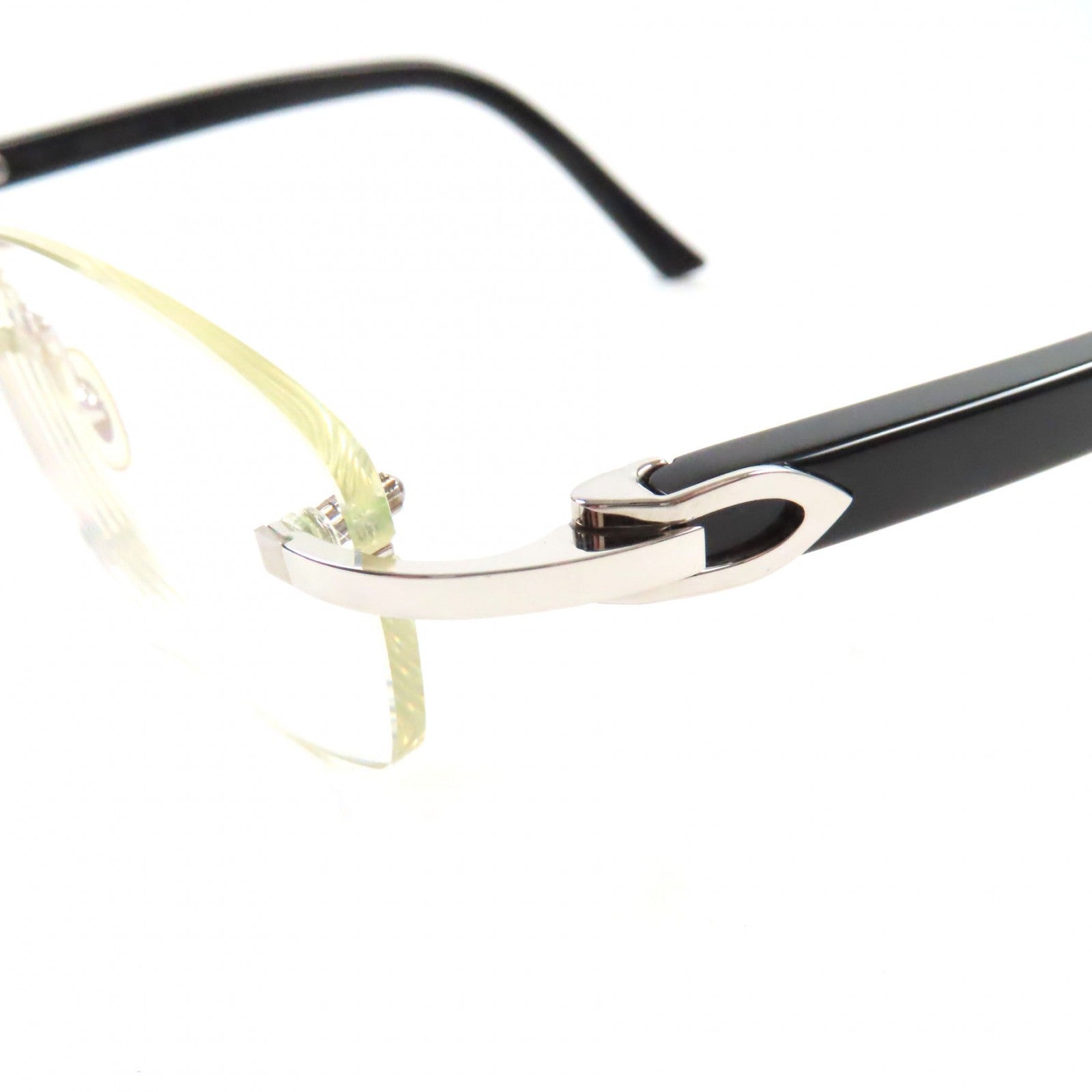 Cartier Logo Colored Lens Sunglasses Black Silver