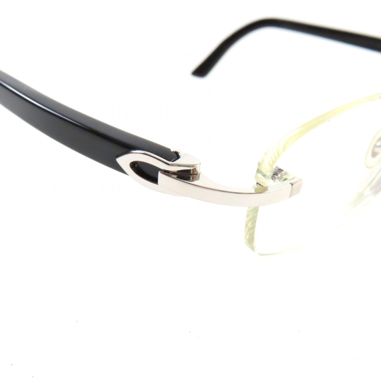 Cartier Logo Colored Lens Sunglasses Black Silver