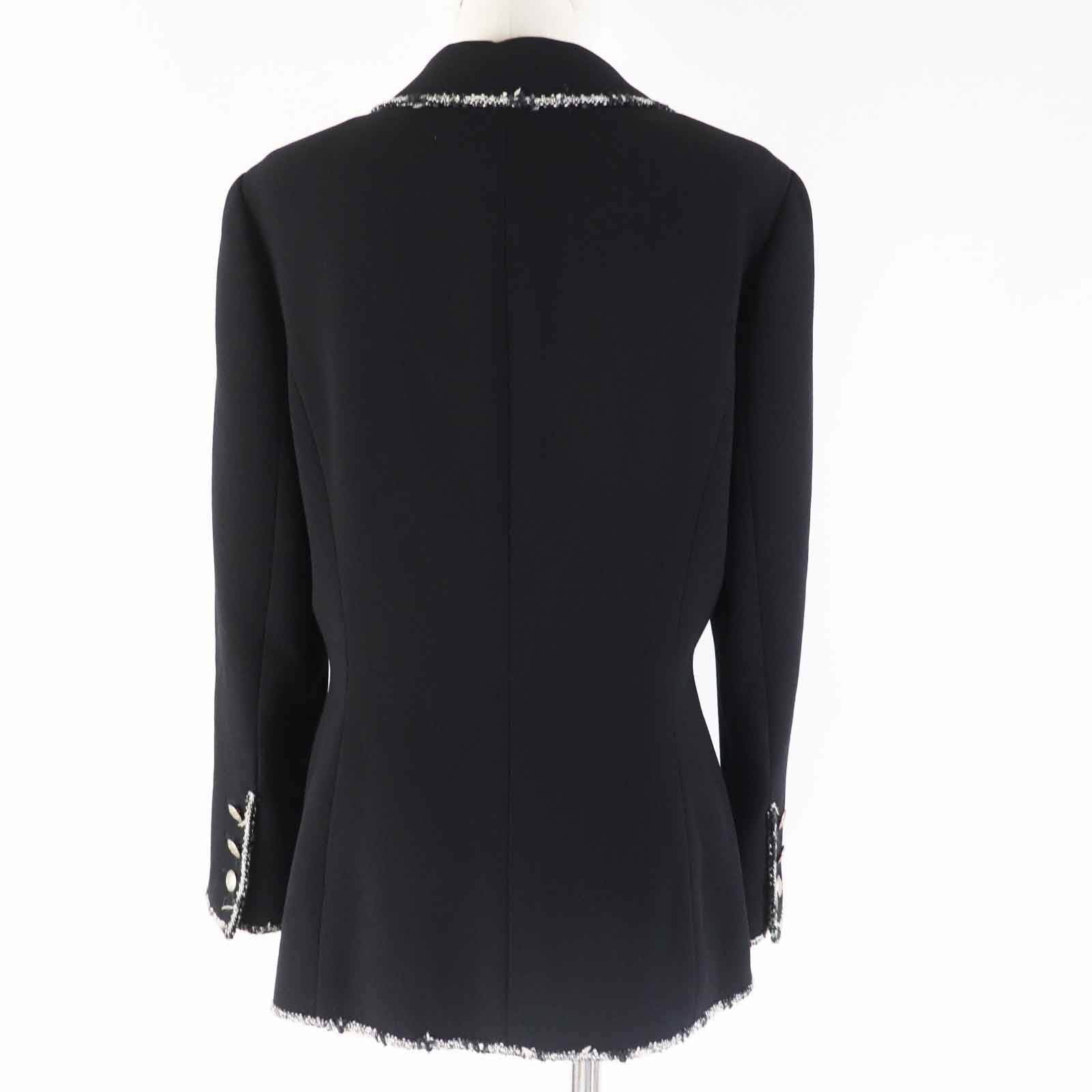 Chanel Wool COCO Mark Emblem Jacket Black