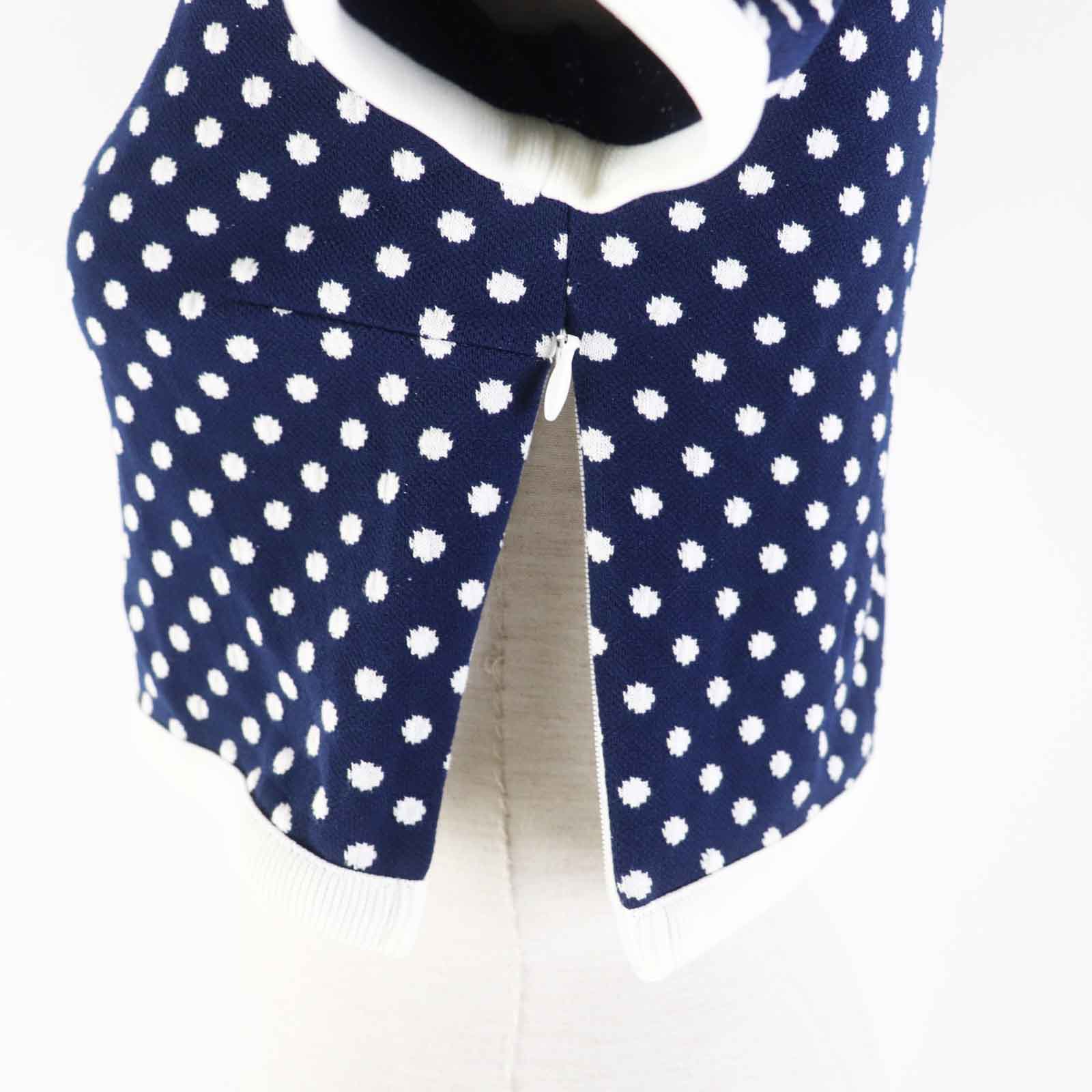 Miu Miu Dot Pattern Short Sleeve Knit Navy S