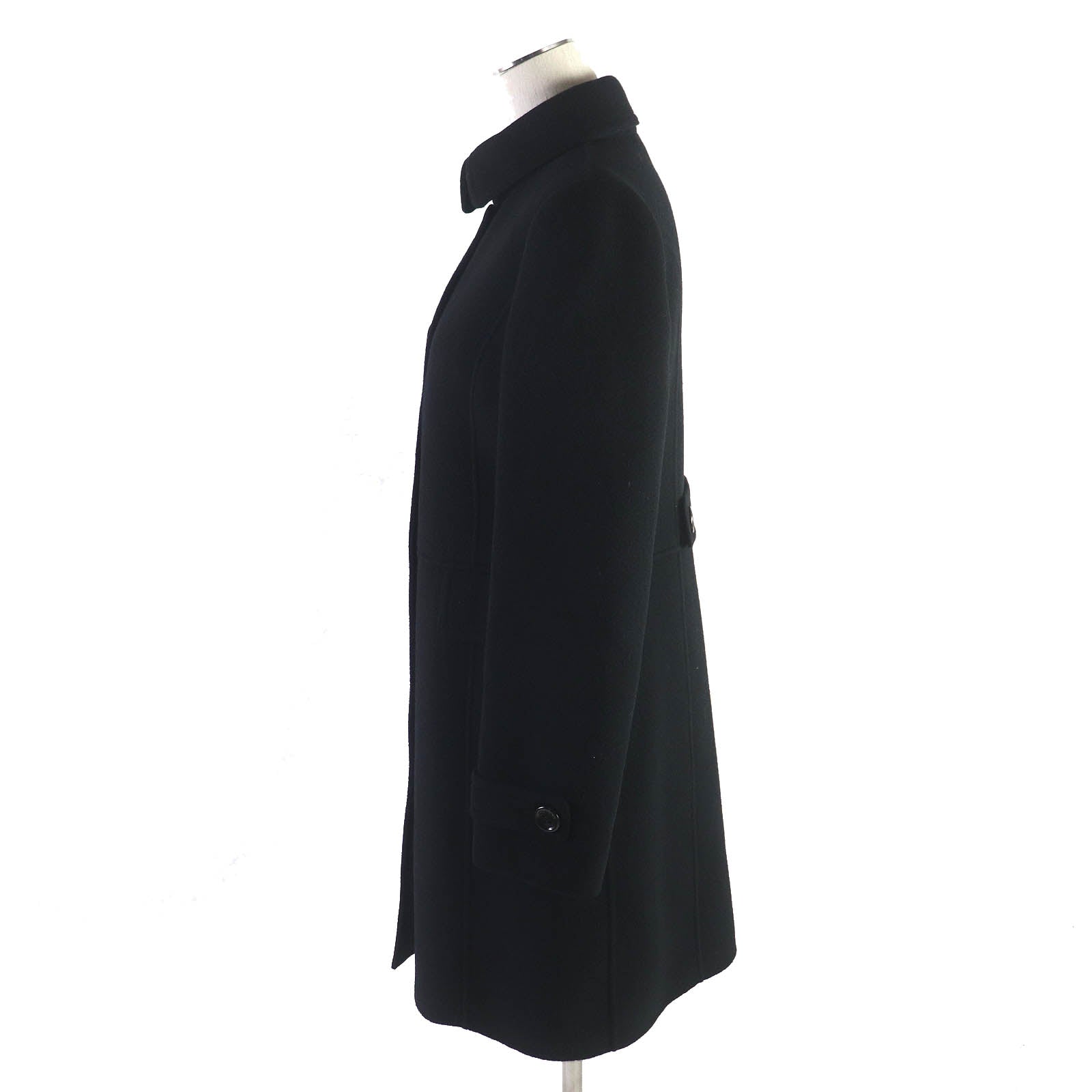 Burberry Wool Nylon Single Coat Black 36 Women