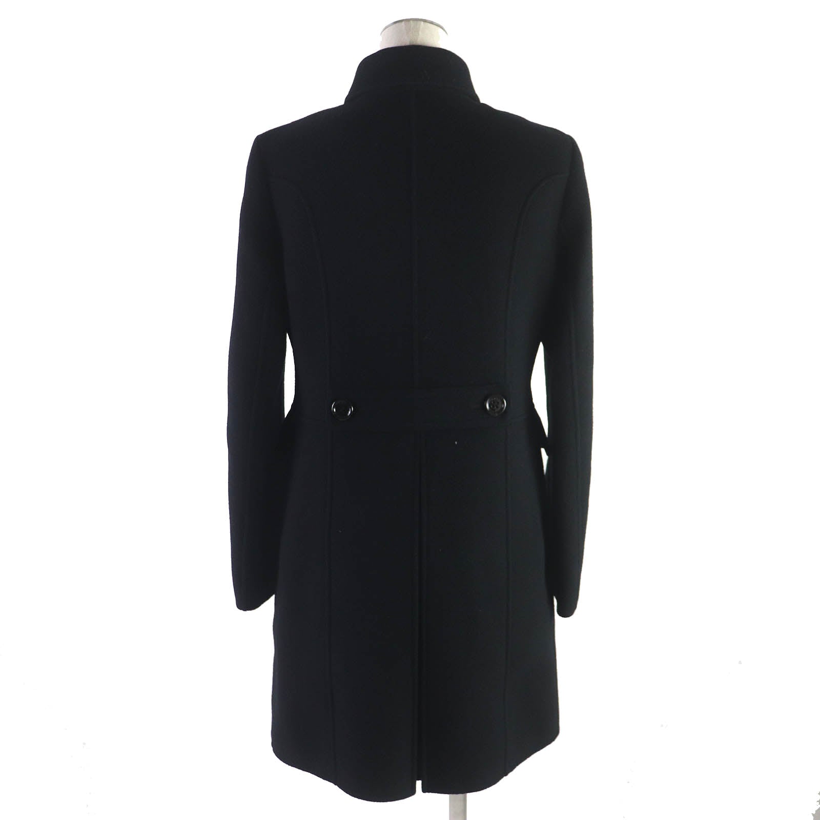 Burberry Wool Nylon Single Coat Black 36 Women