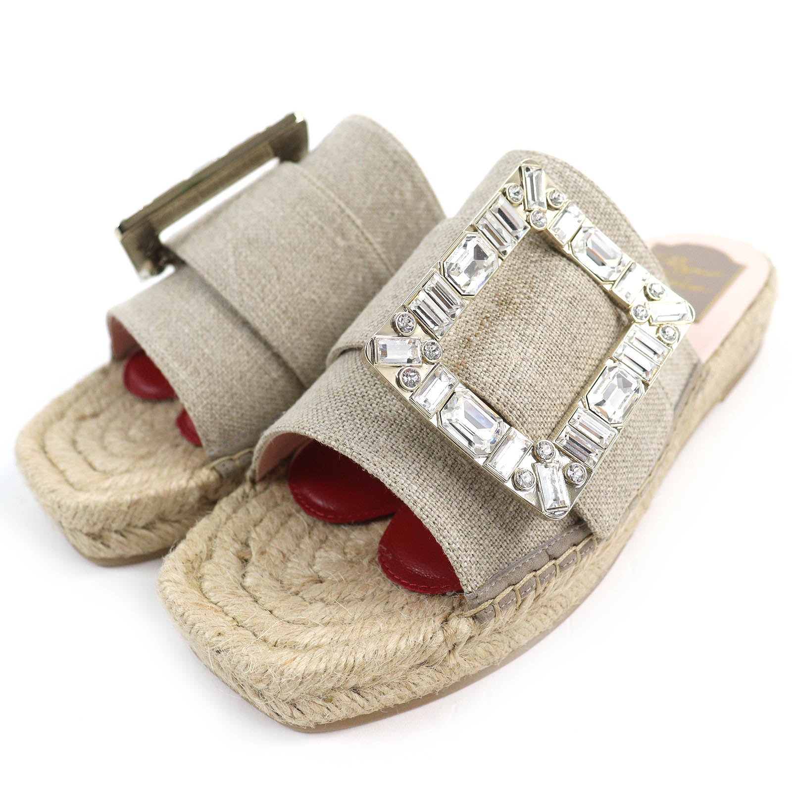 Roger Vivier Strass Buckle Jeweled Espadrilles