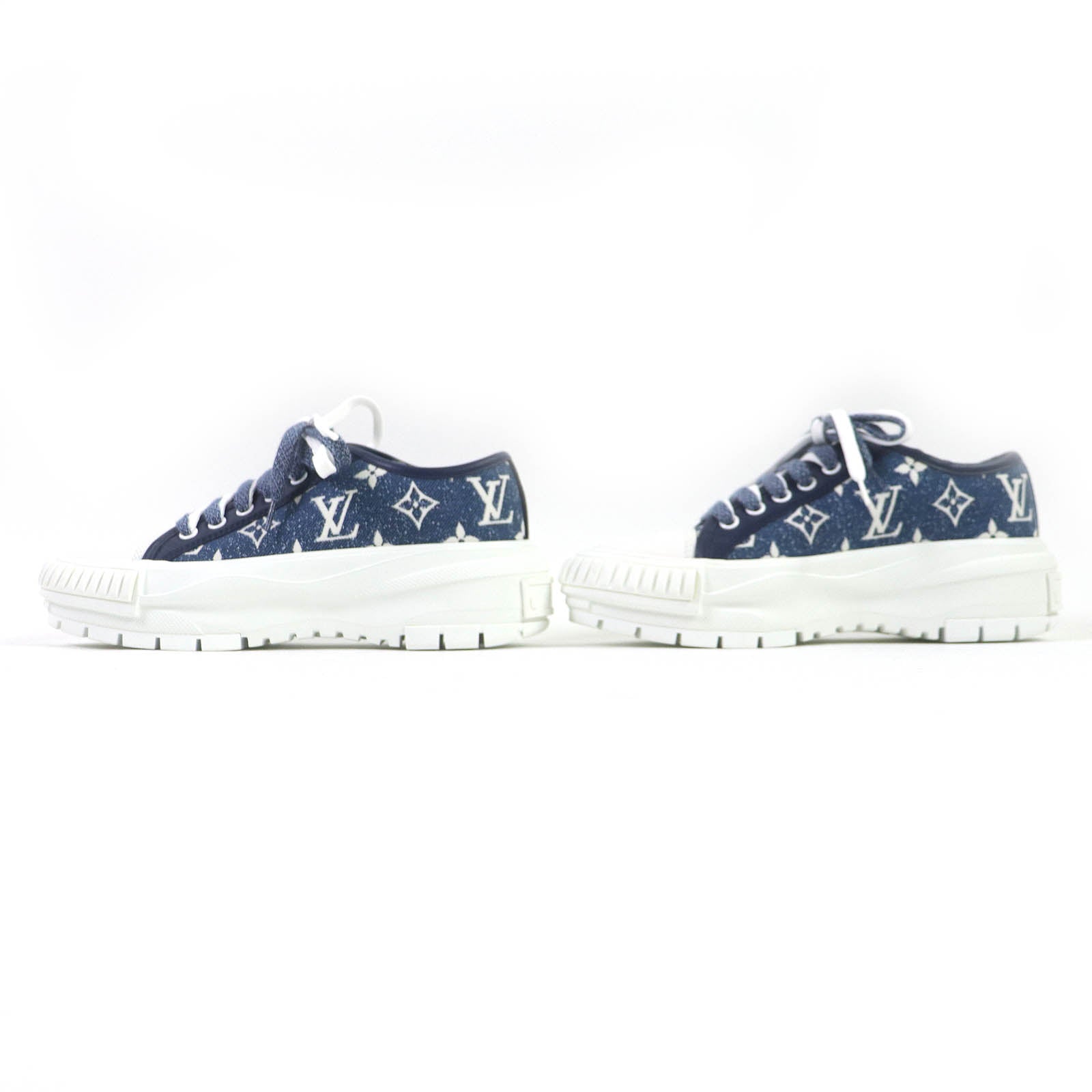 Louis Vuitton Denim Sneakers LV Logo Patch