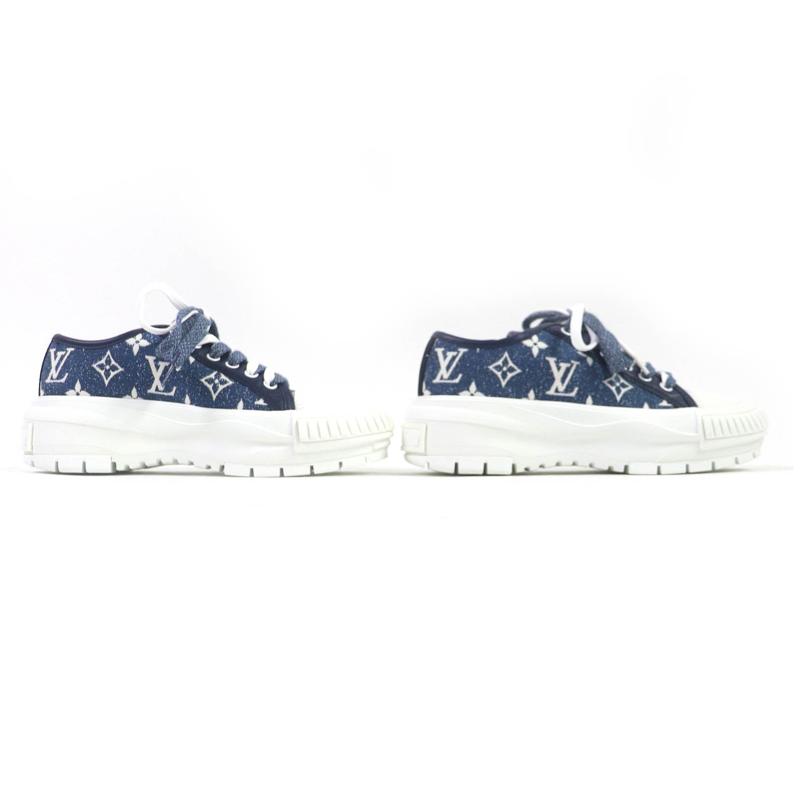 Louis Vuitton Denim Sneakers LV Logo Patch