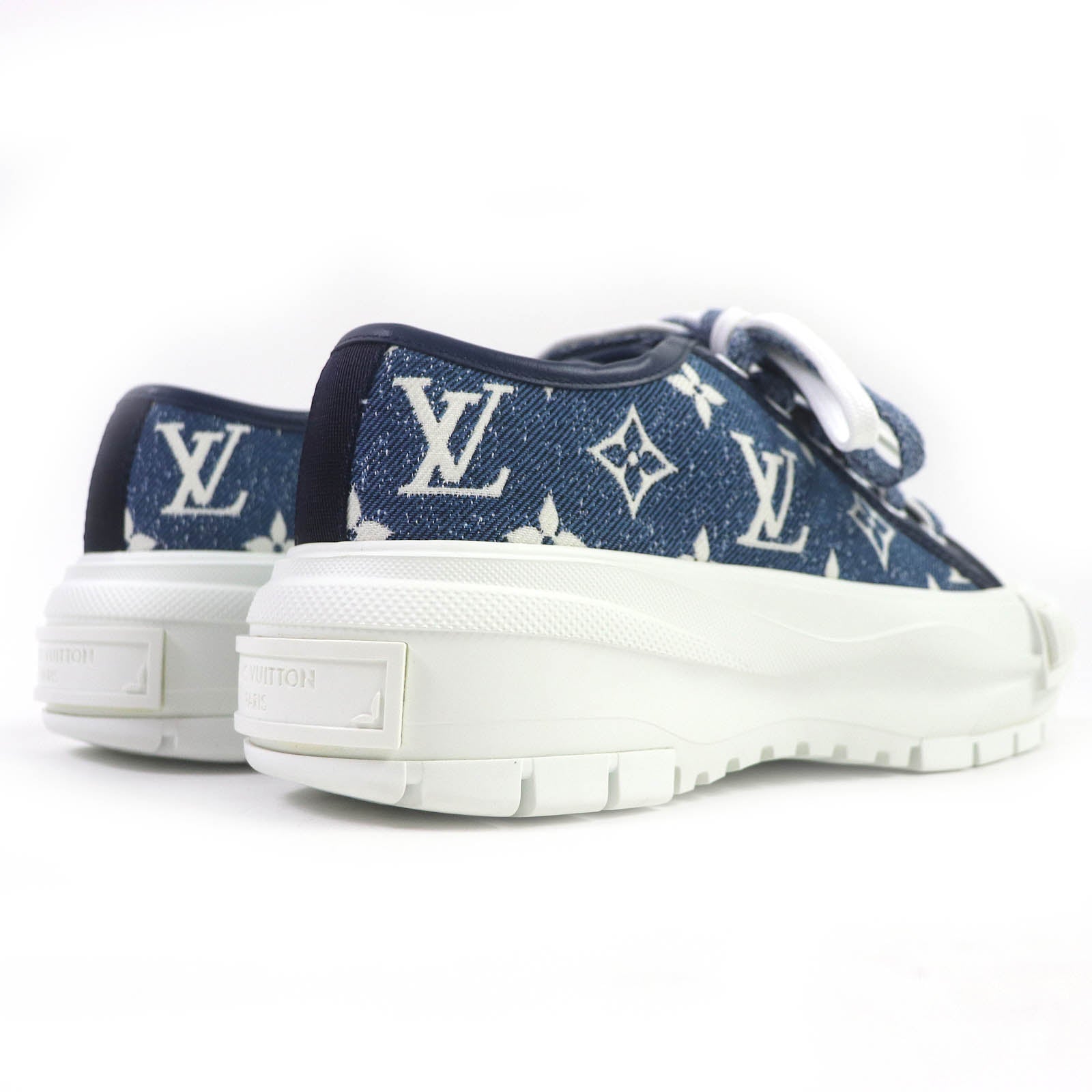 Louis Vuitton Denim Sneakers LV Logo Patch