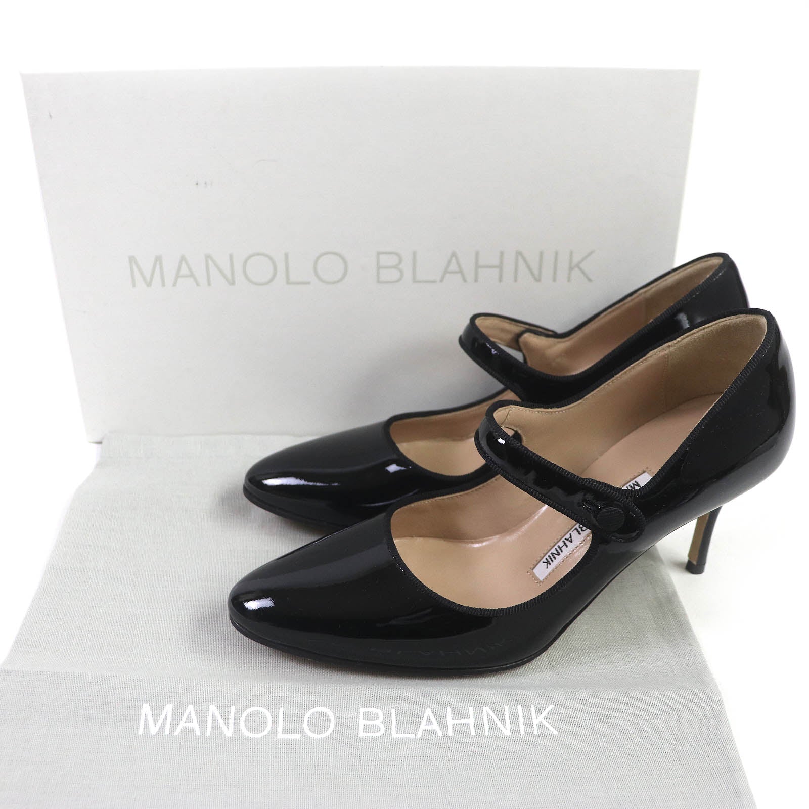 Manolo Blahnik Patent Leather Pumps Black