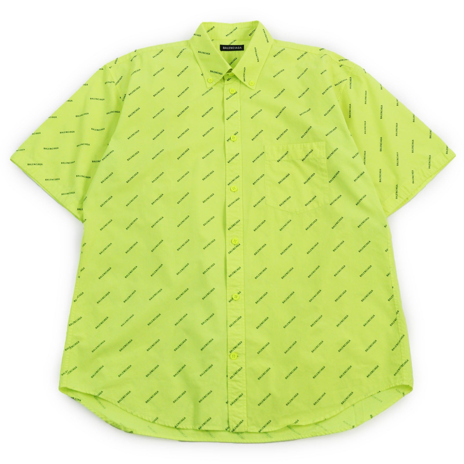 Balenciaga Logo Short Sleeve Shirt Yellow