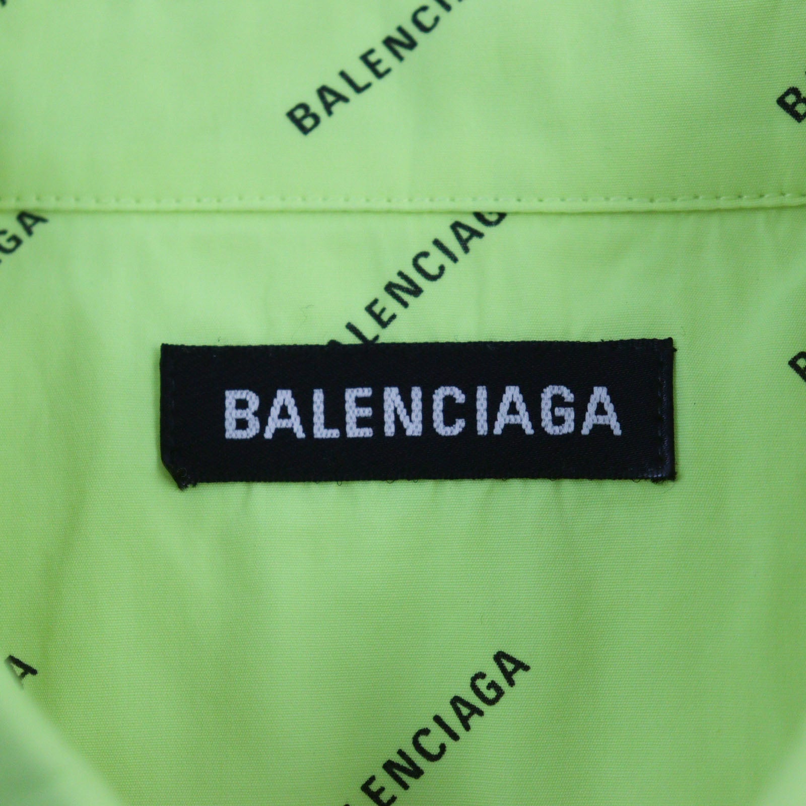 Balenciaga Logo Short Sleeve Shirt Yellow