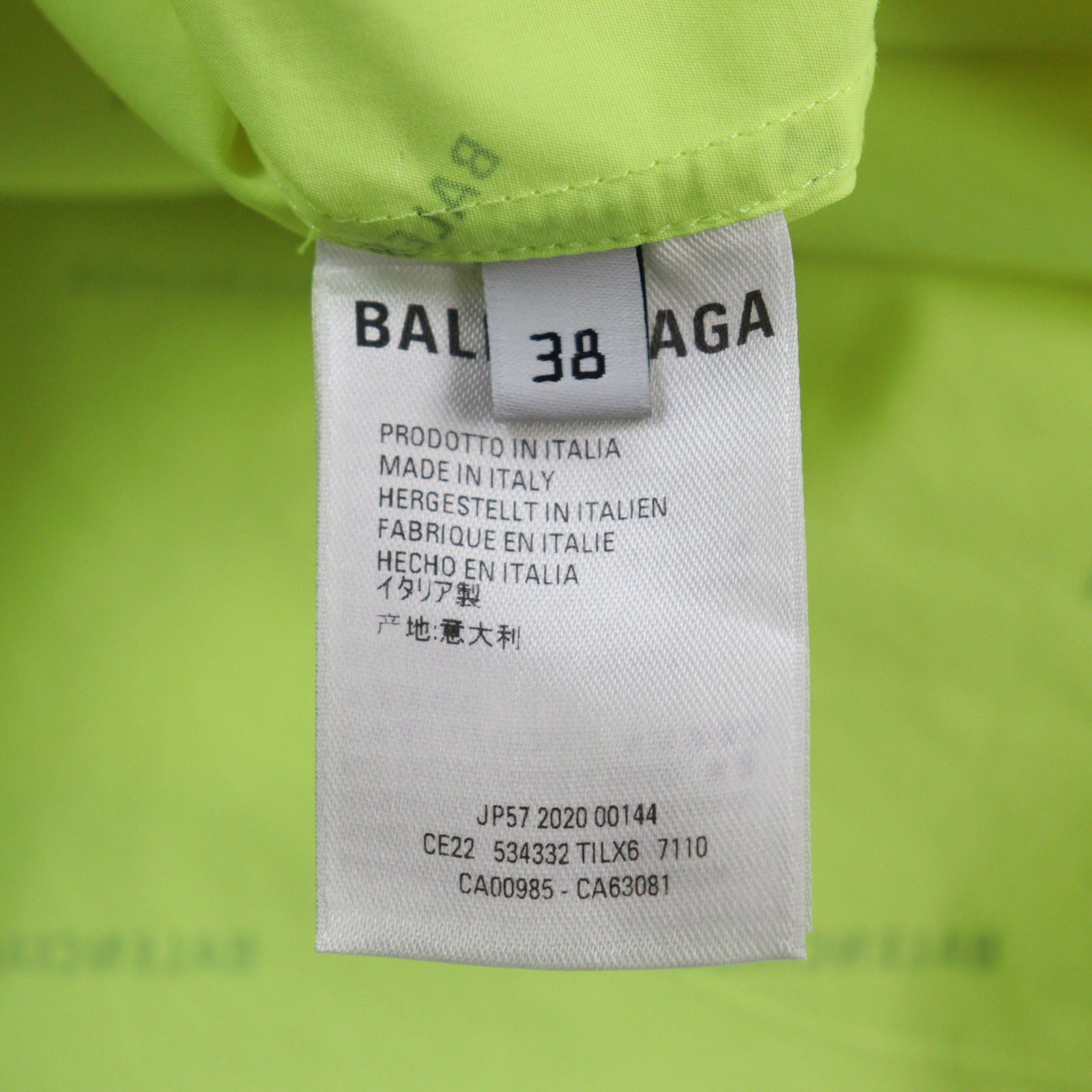 Balenciaga Logo Short Sleeve Shirt Yellow