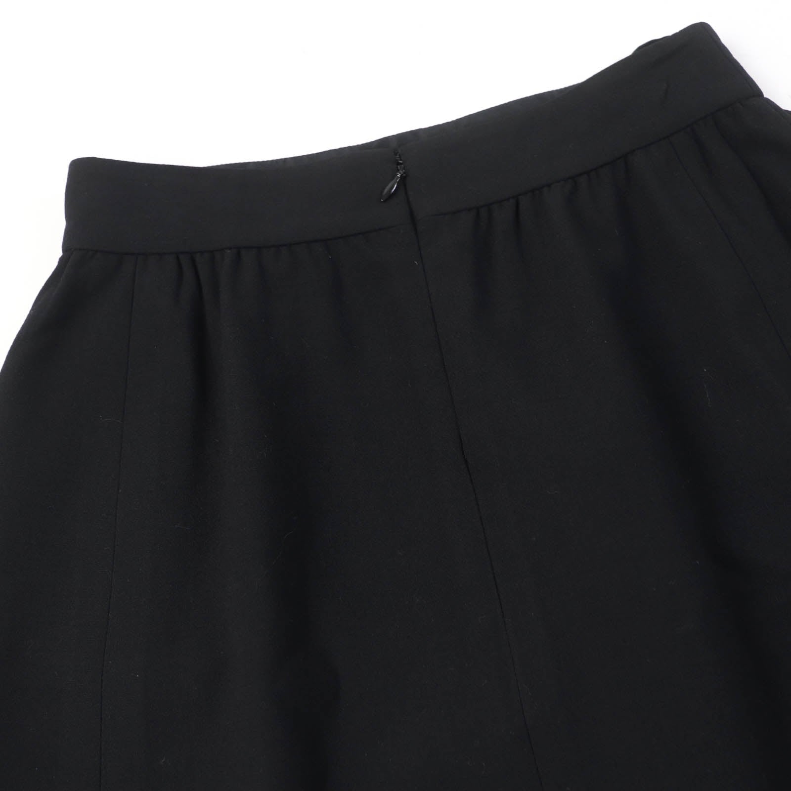 Chanel Wool Nylon A-line Skirt Black 38