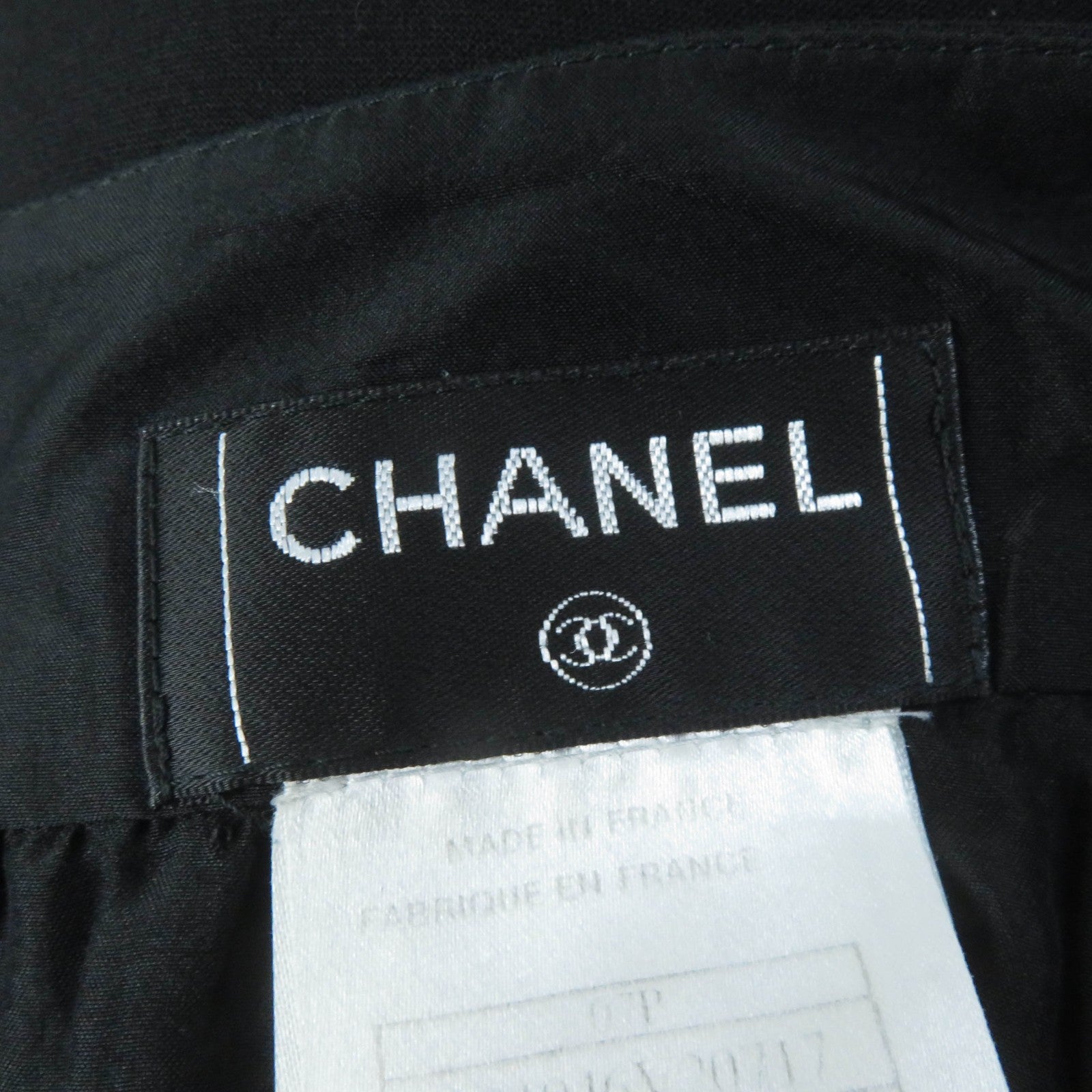 Chanel Wool Nylon A-line Skirt Black 38