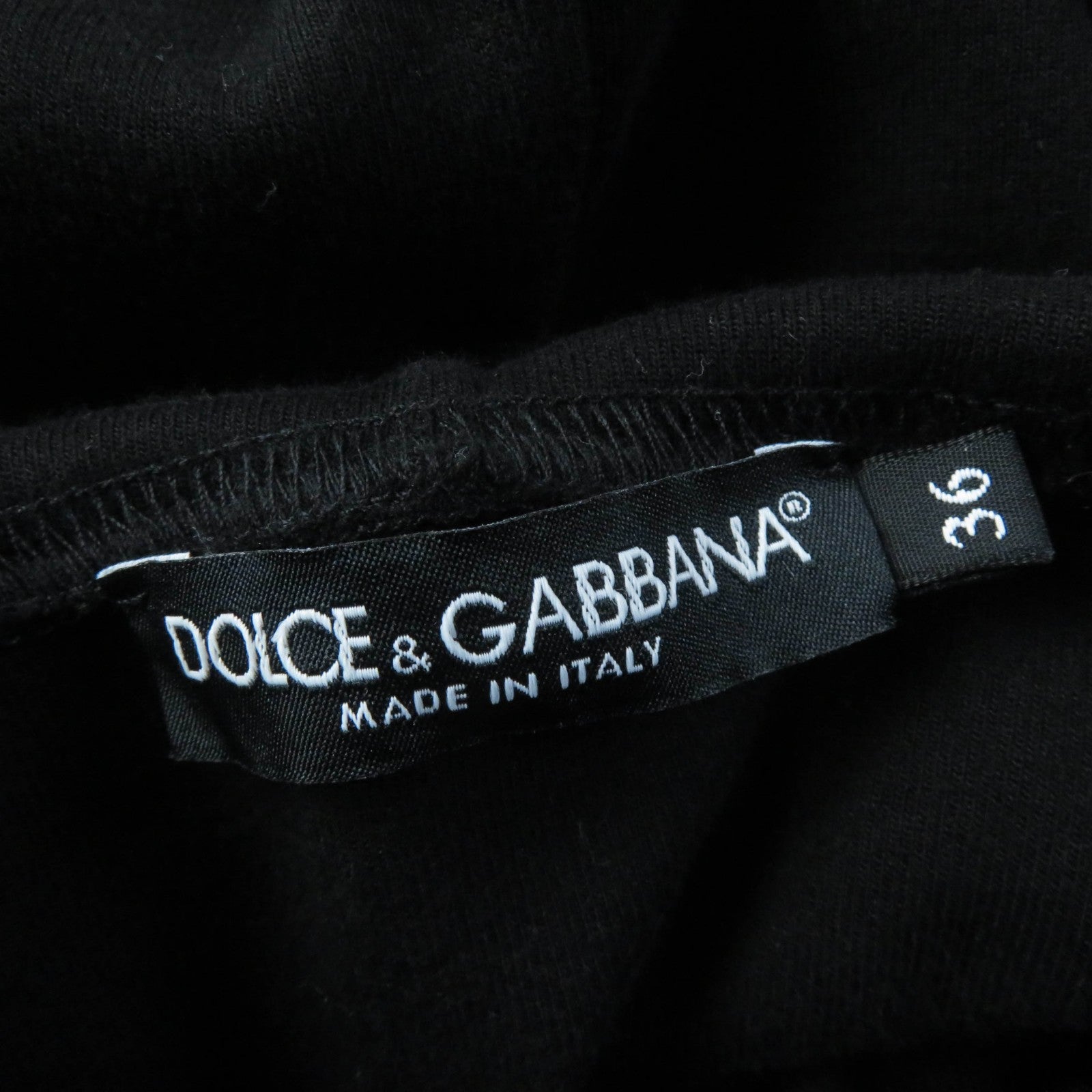 Dolce & Gabbana Black Cropped Pullover Hoodie