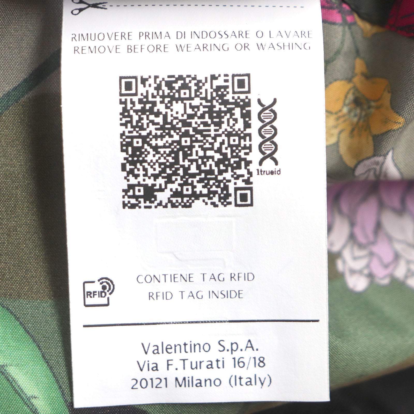 Valentino Floral Print Anorak Parka Nylon Khaki