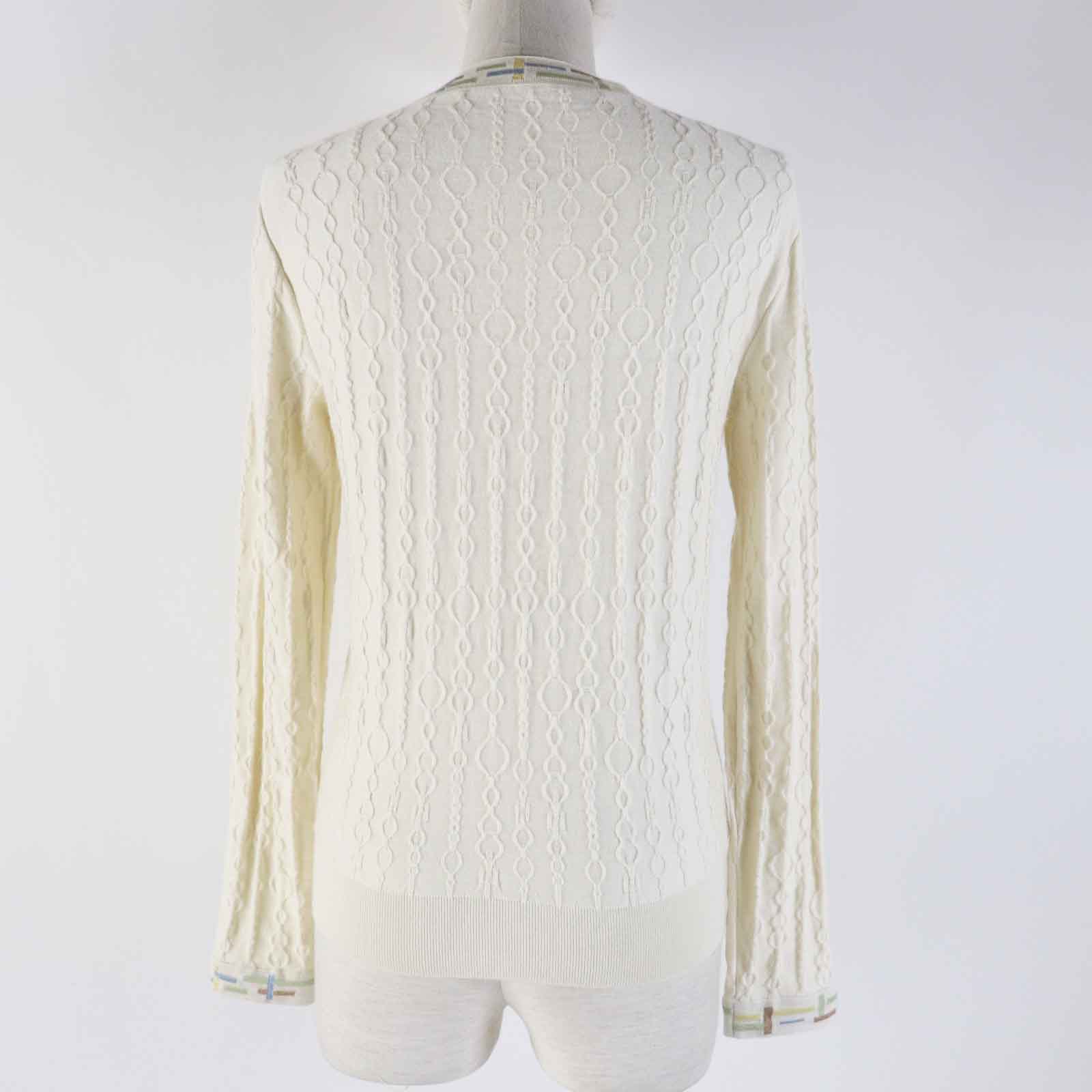 HERMES Do Re Boucles Cashmere Silk Knit Ivory 36