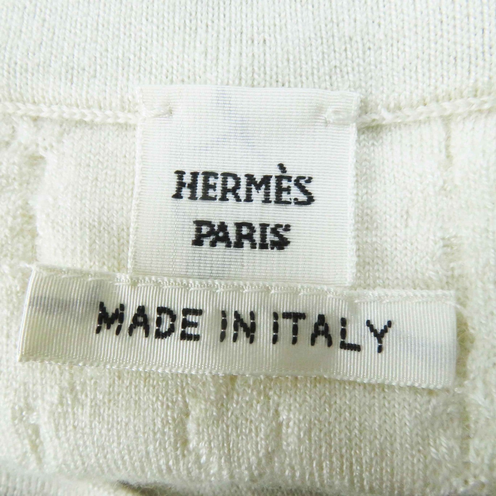 HERMES Do Re Boucles Cashmere Silk Knit Ivory 36