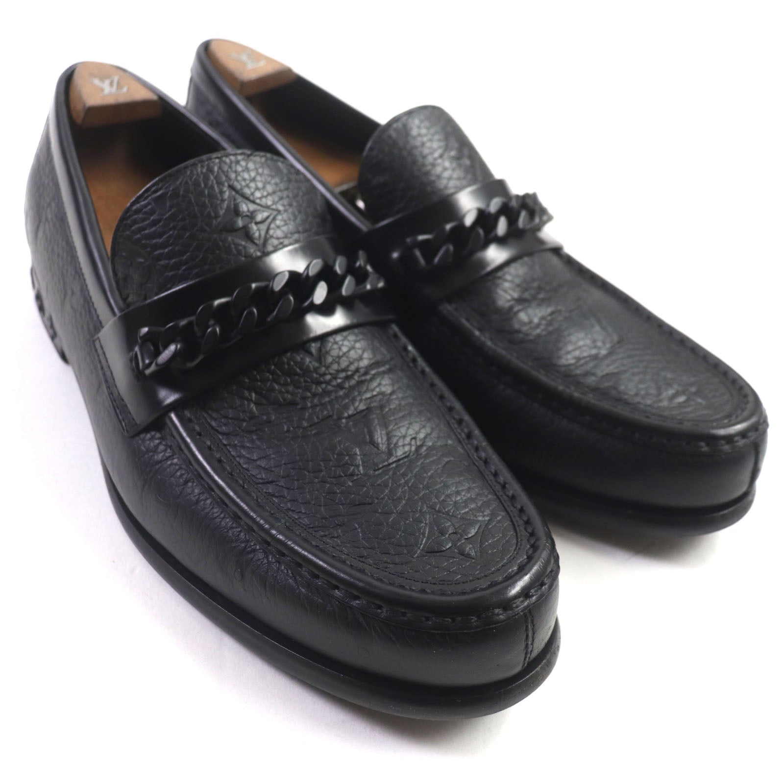 Louis Vuitton Monogram Chain Loafers Black