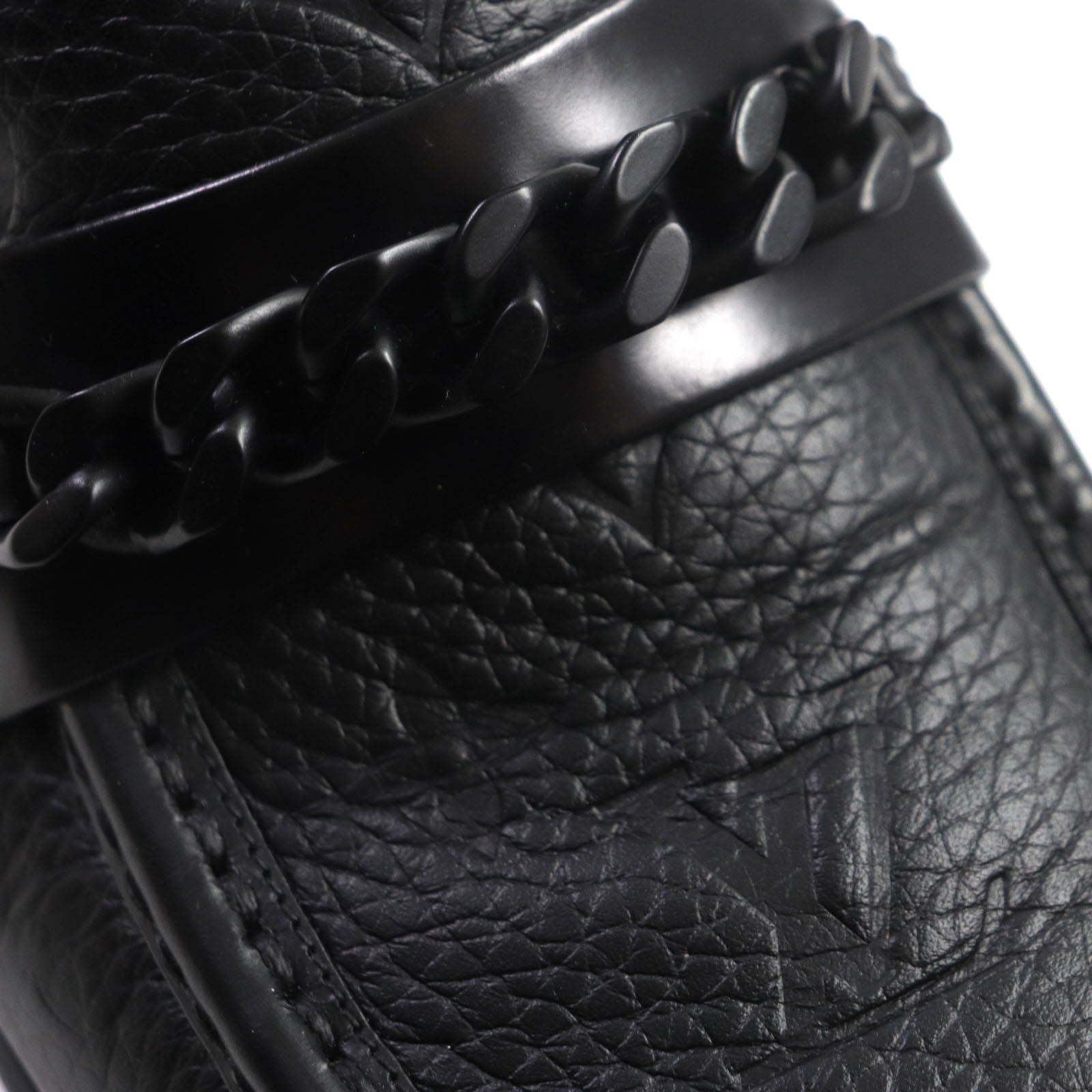 Louis Vuitton Monogram Chain Loafers Black