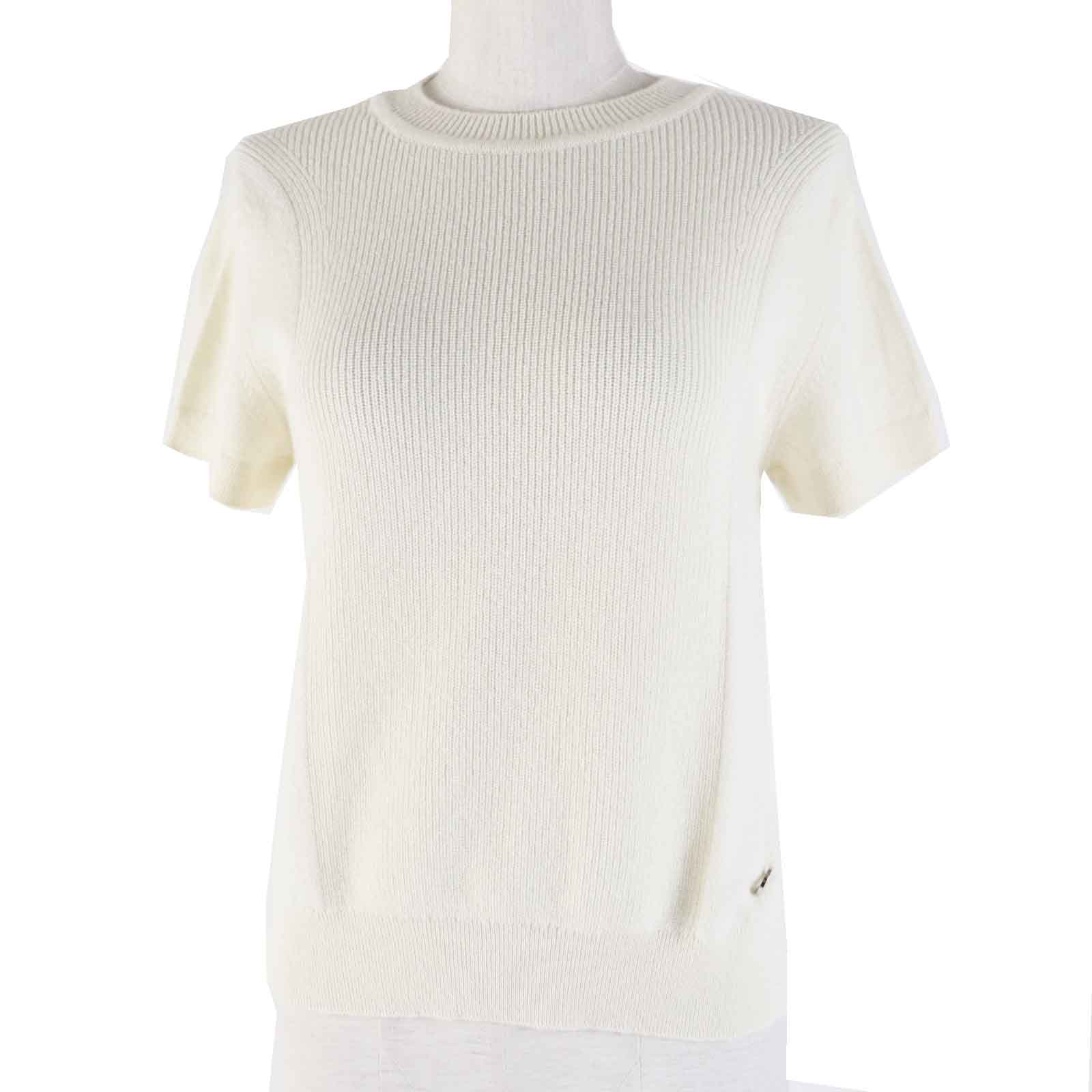 Hermes Cashmere Logo Knit T-Shirt Women