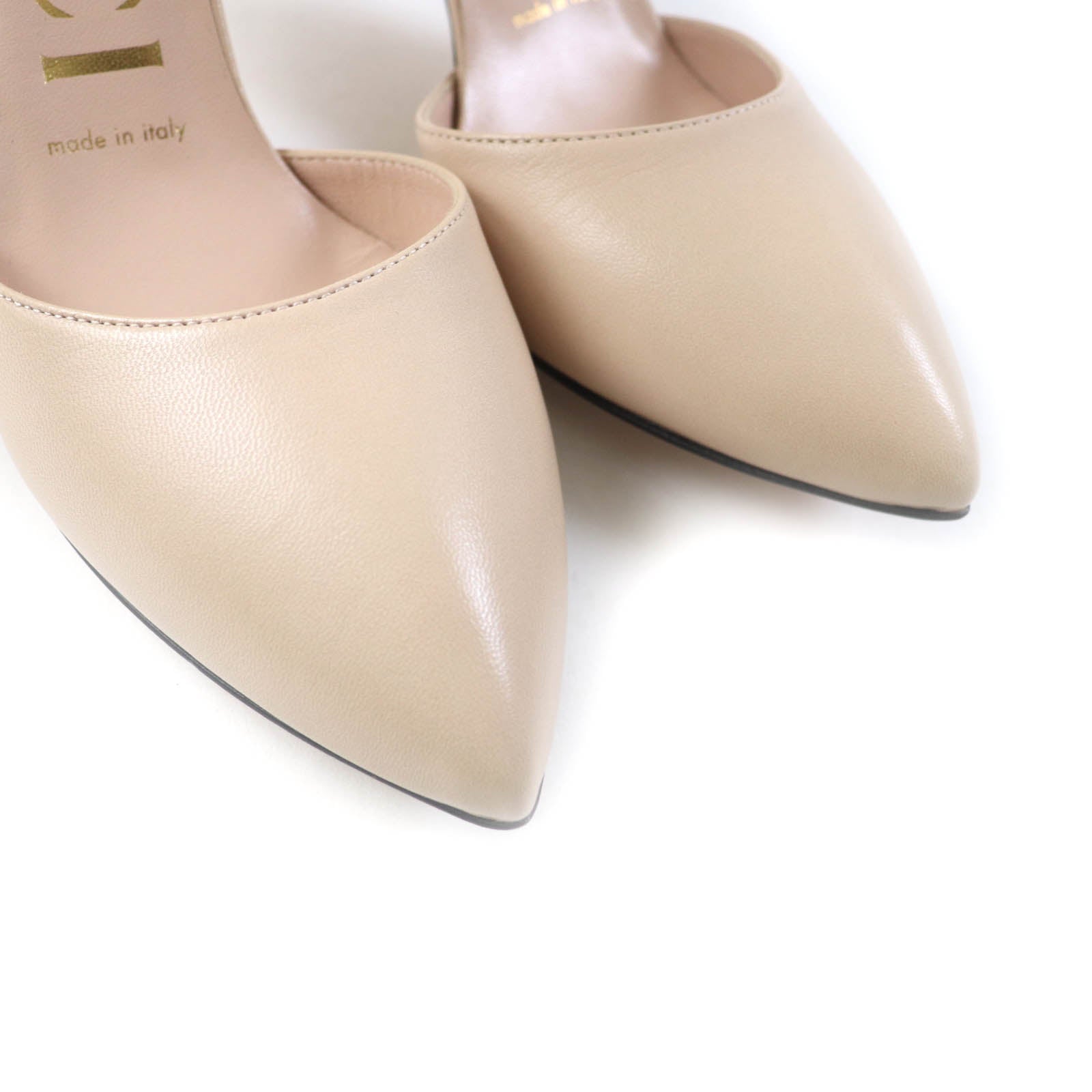 GUCCI 626711 Leather Pointed Toe Pumps Beige 36.5