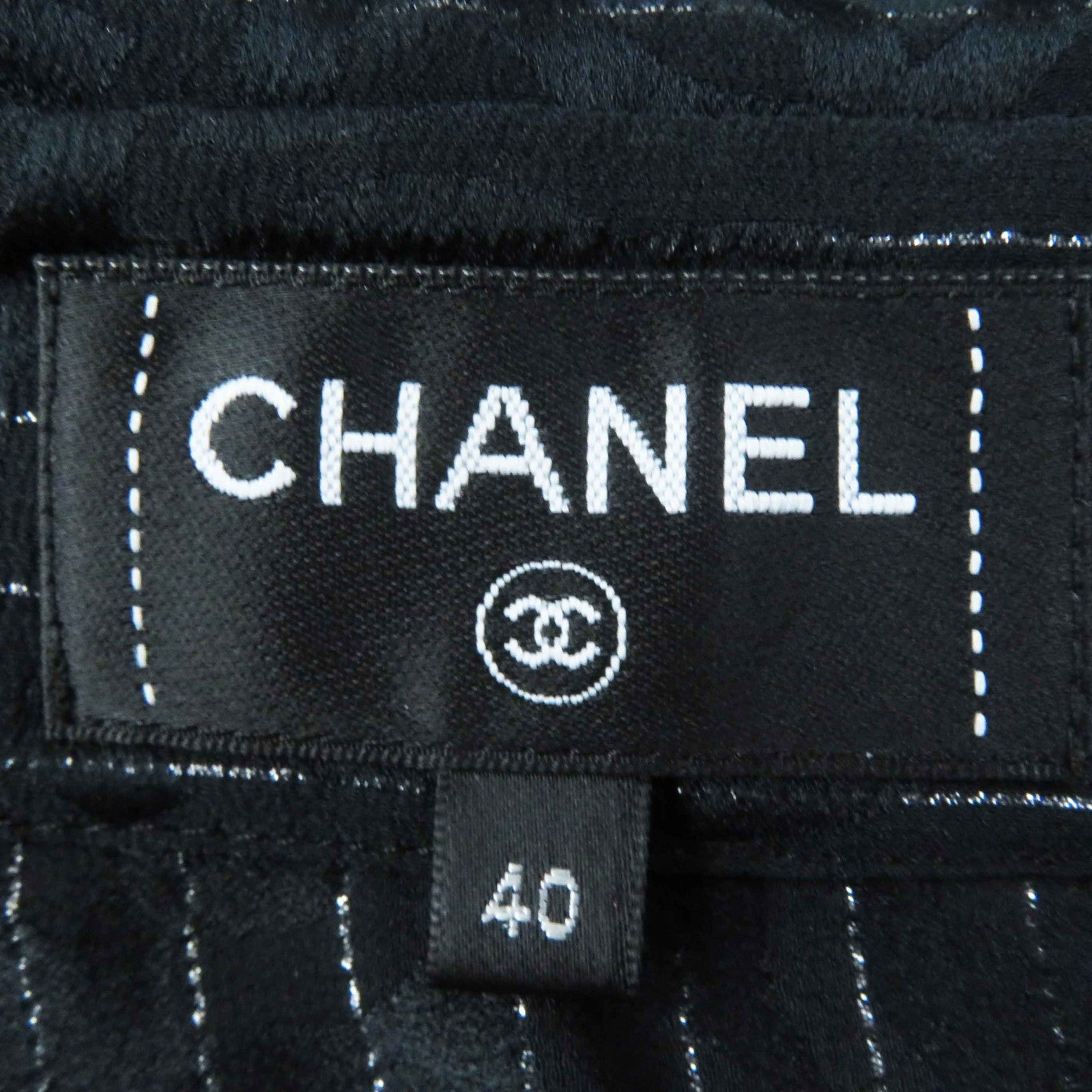 Chanel Silk Polyester Long Sleeve Shirt Black