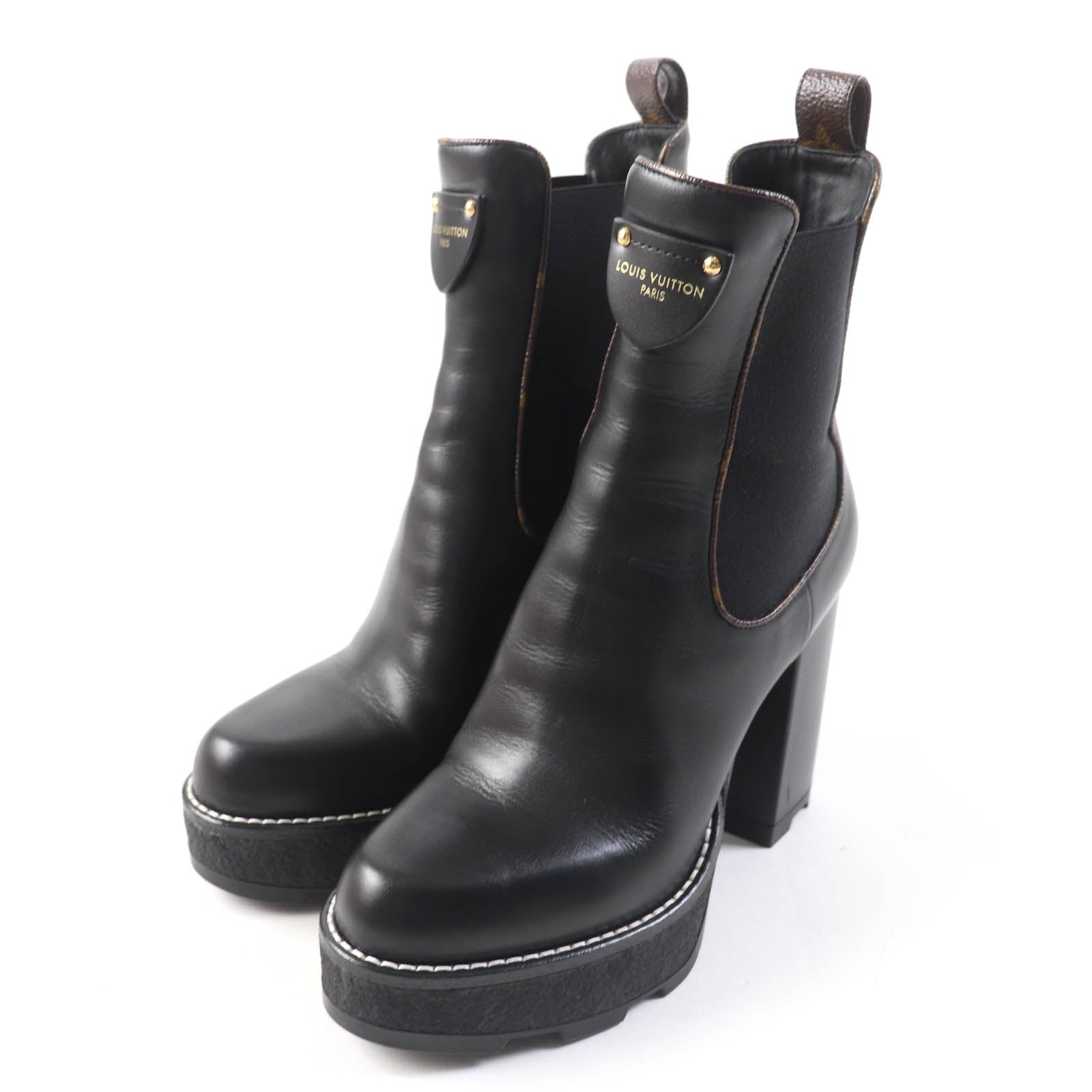 Louis Vuitton Monogram Ankle Boots Leather