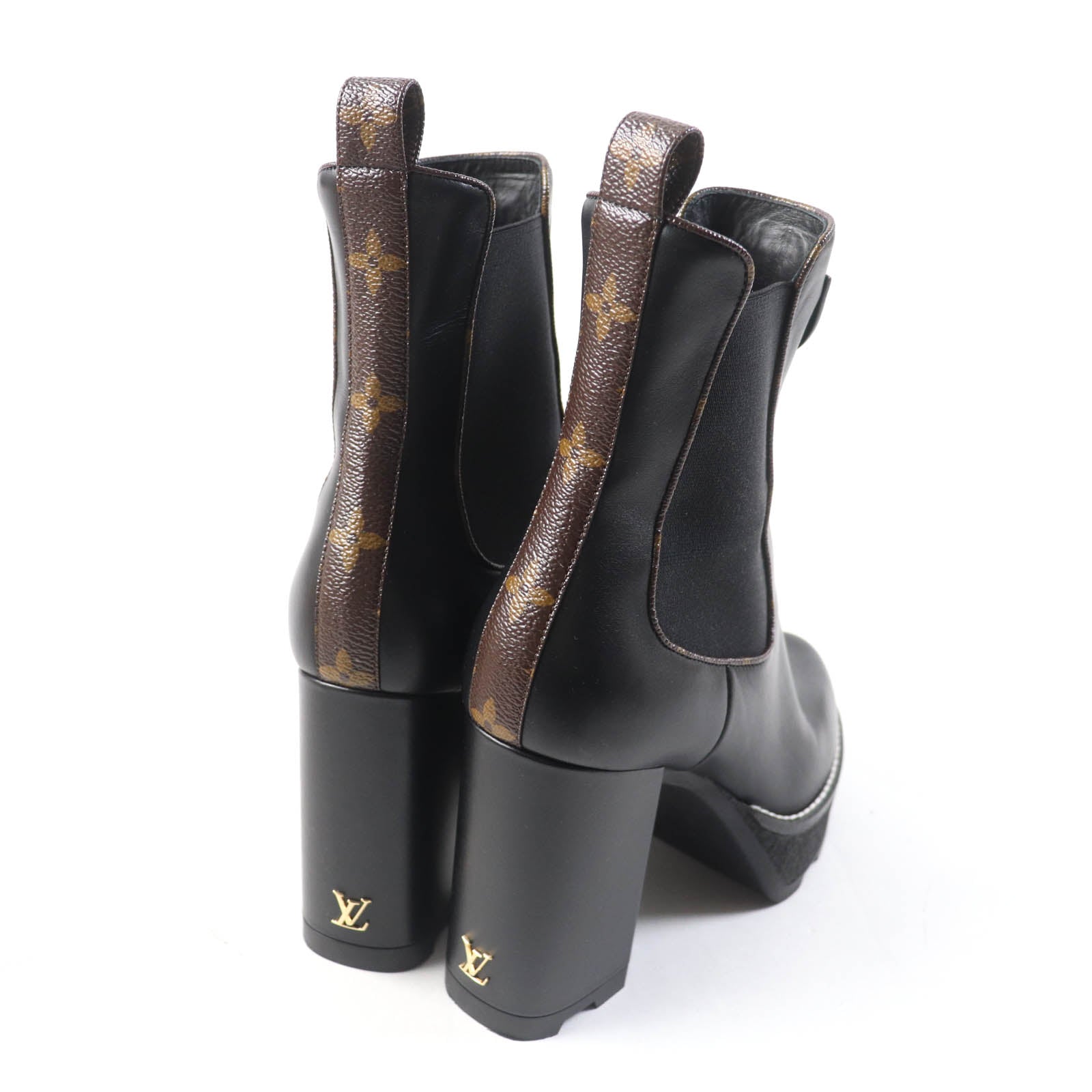 Louis Vuitton Monogram Ankle Boots Leather