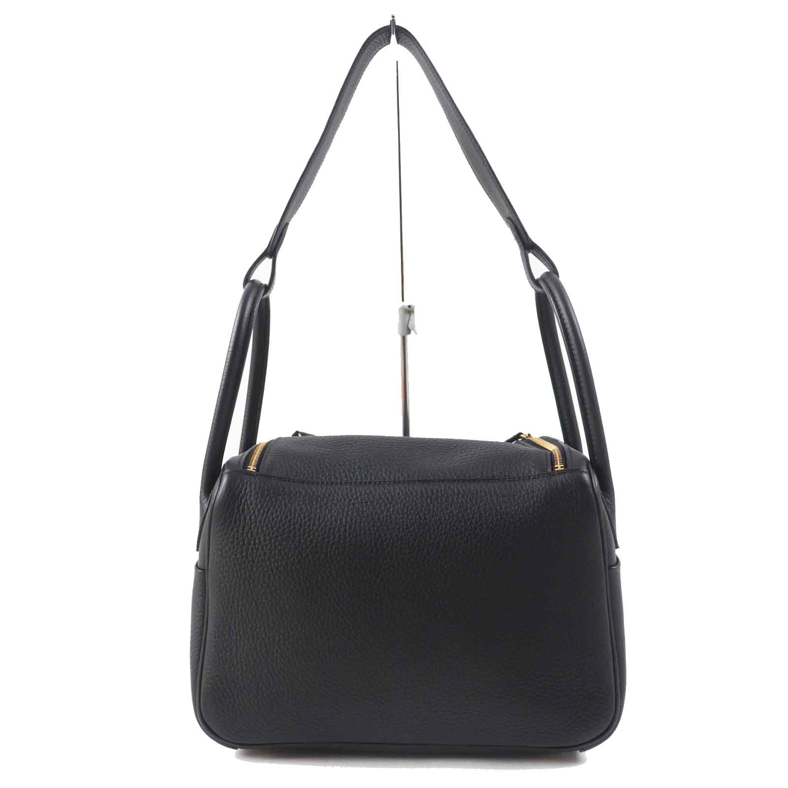 Hermes Lindy 26 Clemence Shoulder Bag Black