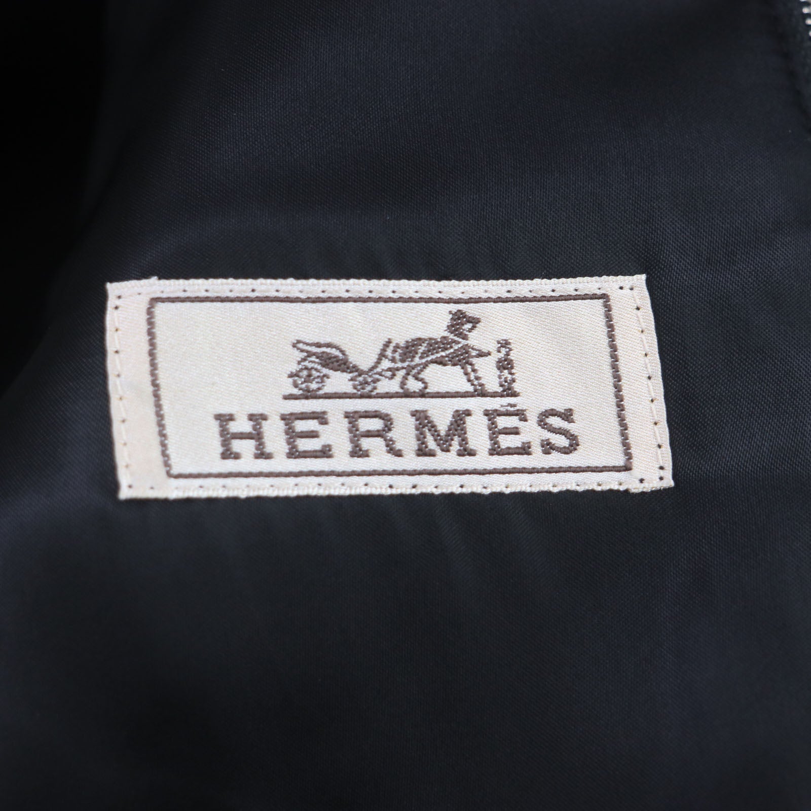 HERMES Wool Leather Coat Dark Navy 44 Men