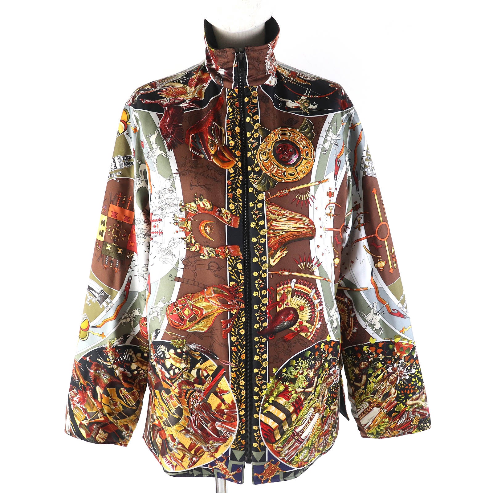 HERMES Vintage Silk Twill Reversible Jacket