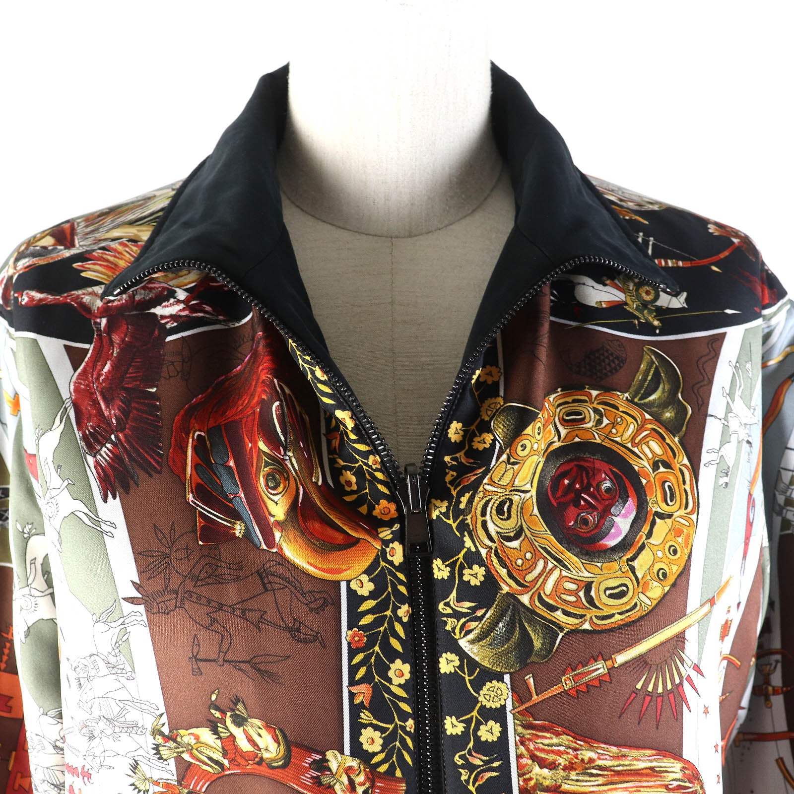 HERMES Vintage Silk Twill Reversible Jacket