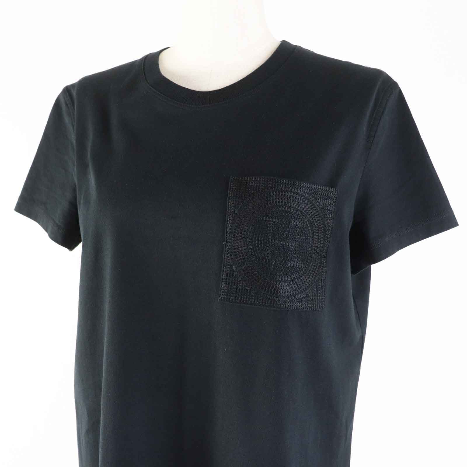 Hermes H Logo Pocket T-shirt Dress Black