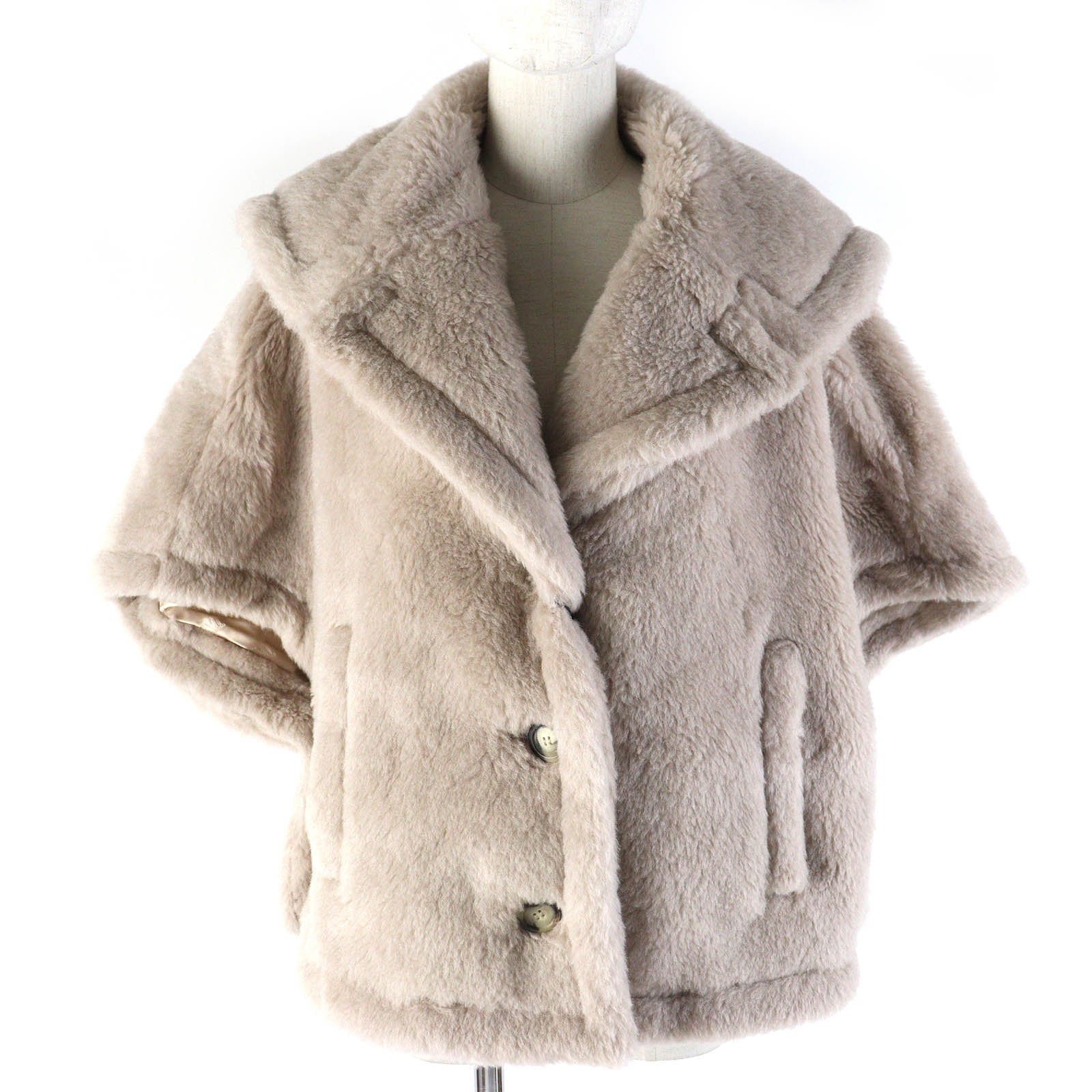 Max Mara Teddy Bear Alpaca Wool Cape Coat