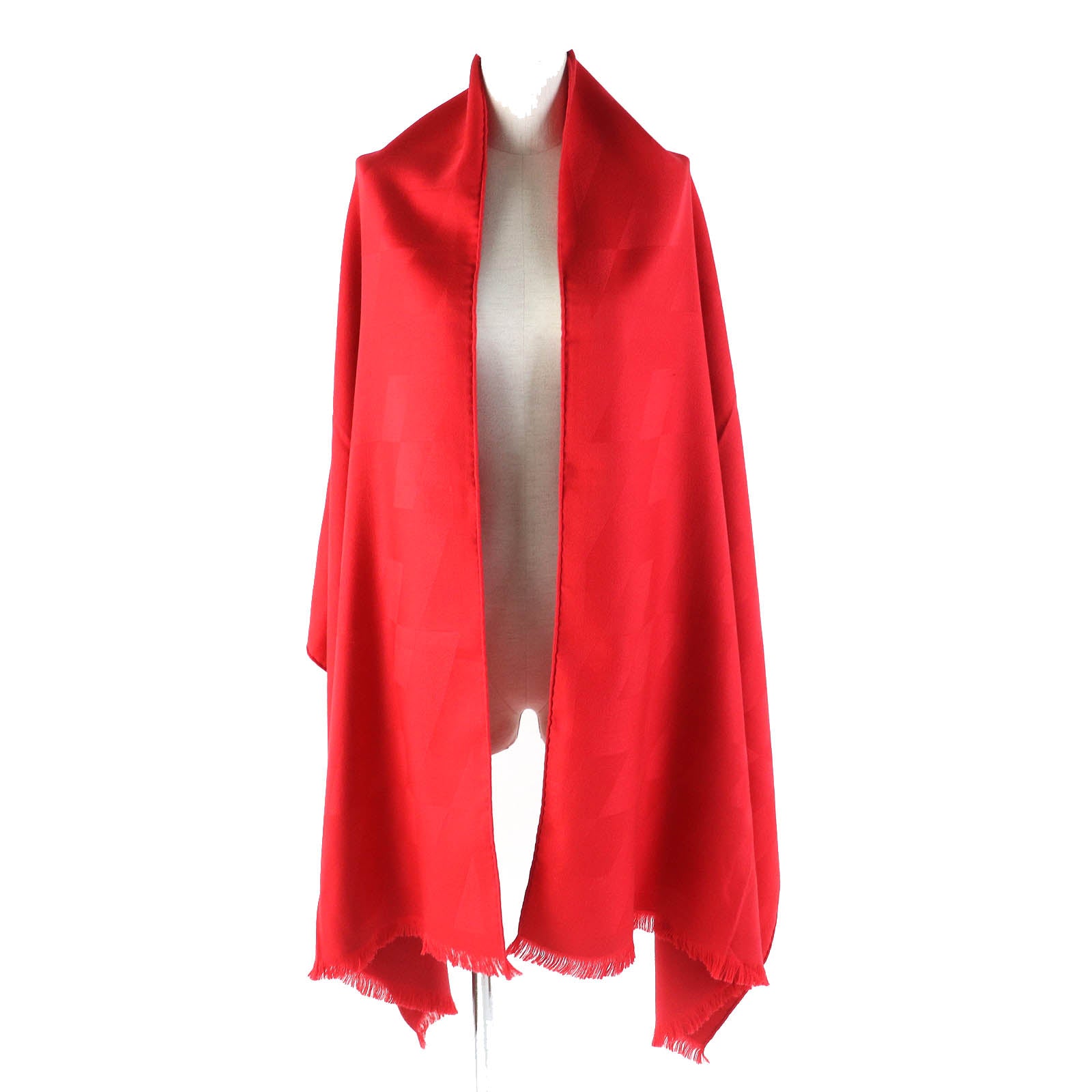 Hermes Etol Bias H Cashmere Silk Shawl Rouge