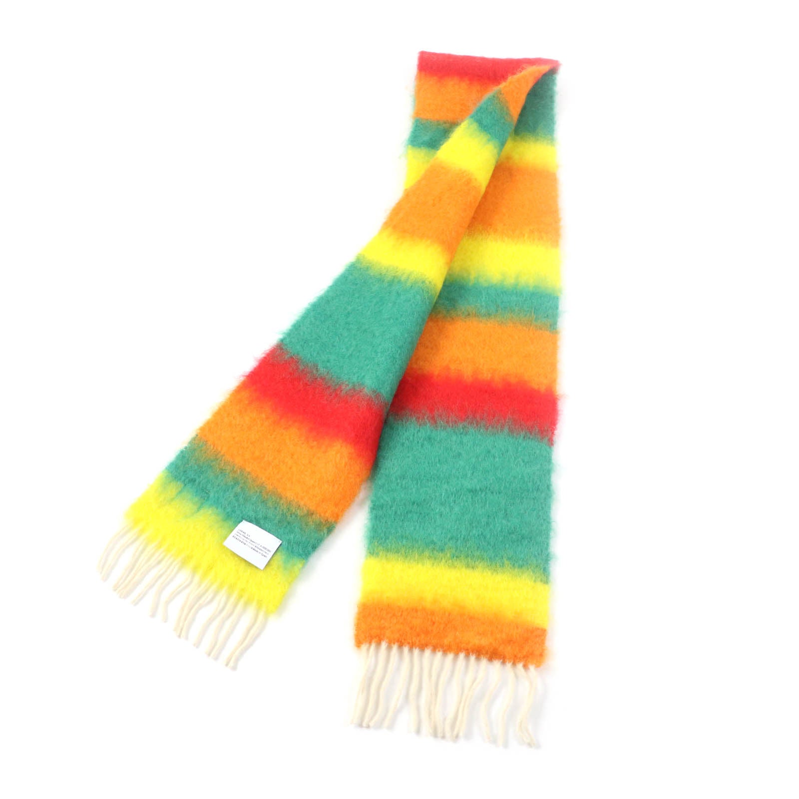 LOEWE Mohair Wool Striped Scarf with Fringe